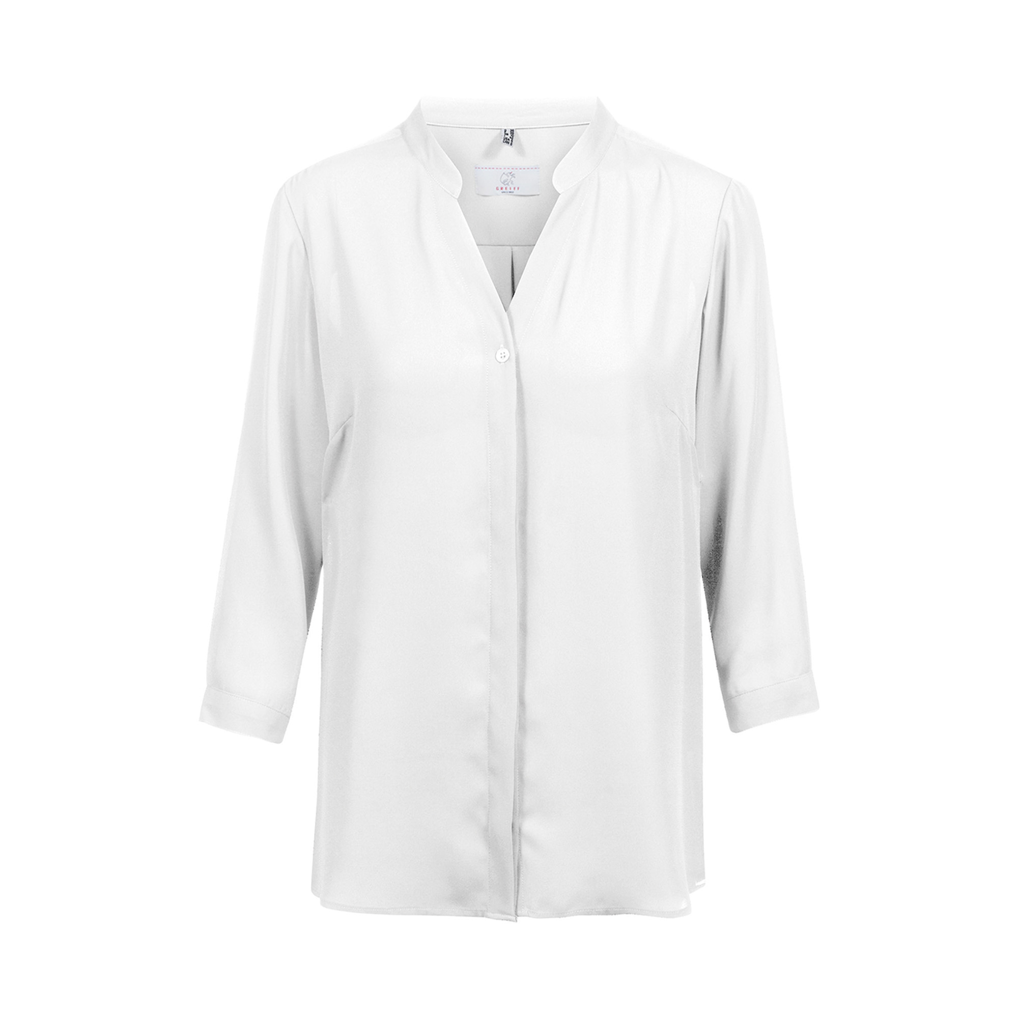 Chiffon-Bluse, 3/4 Arm, V-Ausschnitt, offwhite