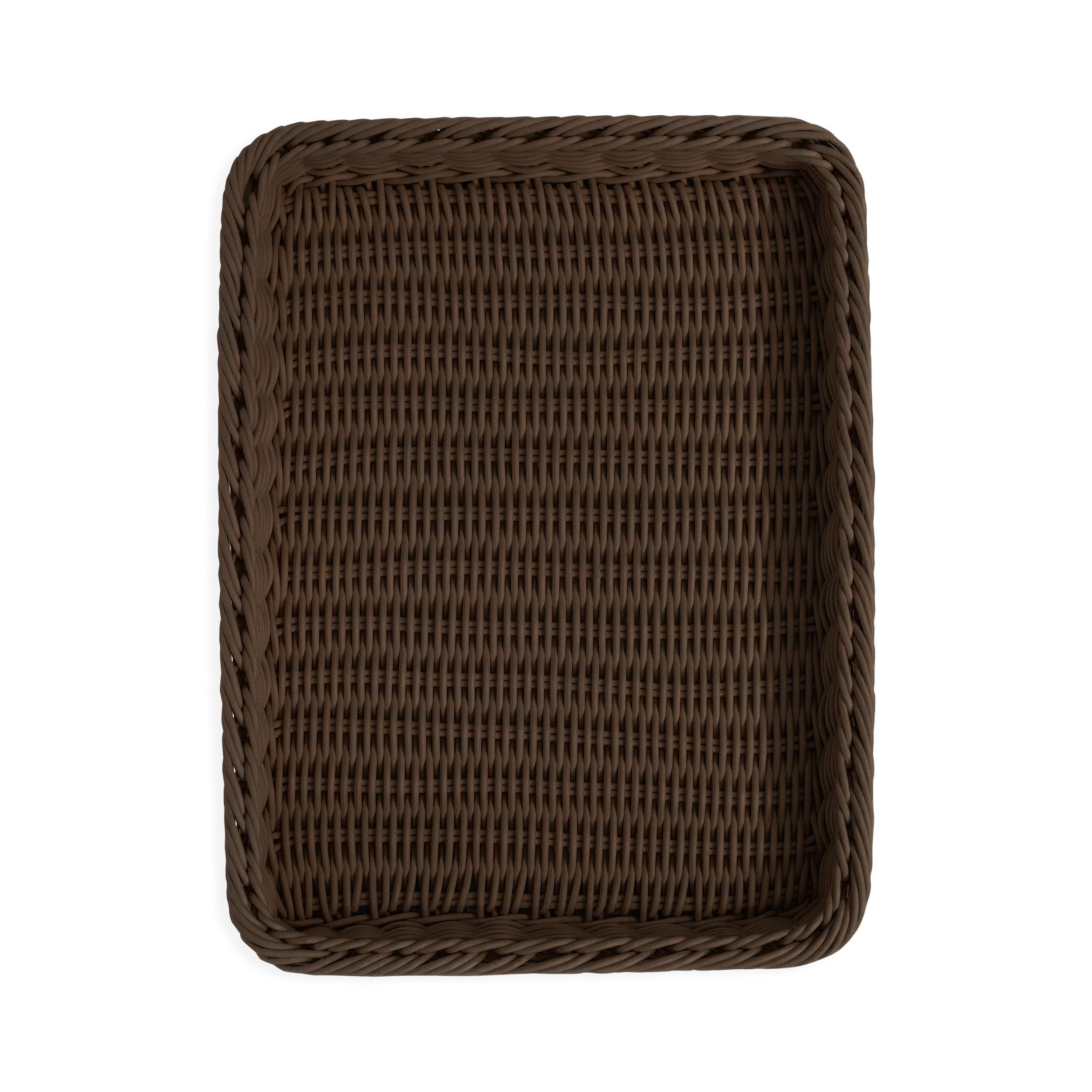 Auslagekorb 40 x 30 x 5 cm, braun mit Rahmenverstärkung aus Edelstahl