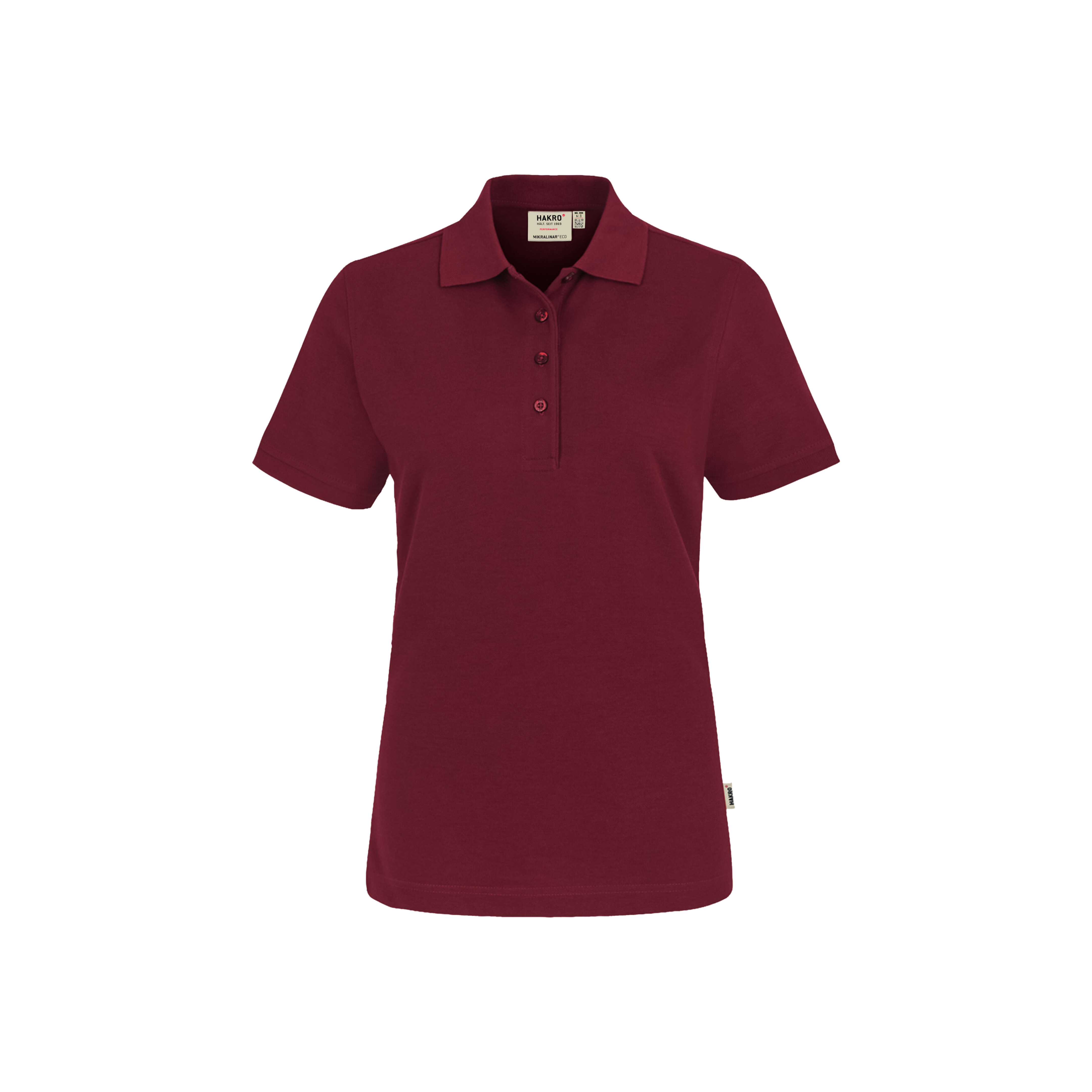 Damen Poloshirt Mikralinar ECO, weinrot