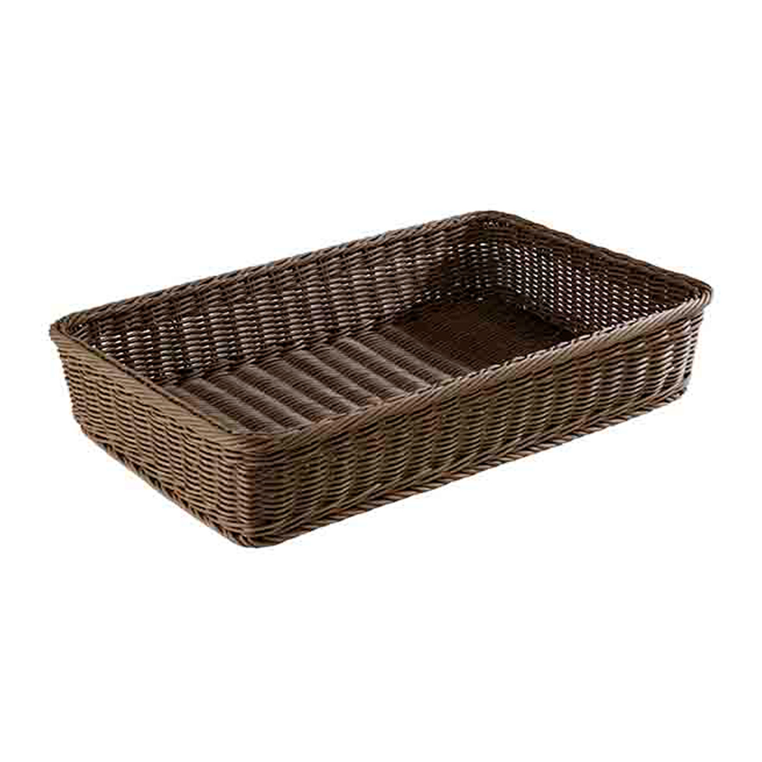 Systemkorb 53 x 32,5 x 10 cm, braun mit Drahtverstärkung im oberen Rand