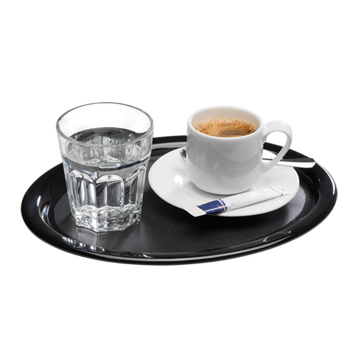 Serviertablett -KAFFEEHAUS- 26 x 20 cm, H: 1,5 cm Melamin, schwarz