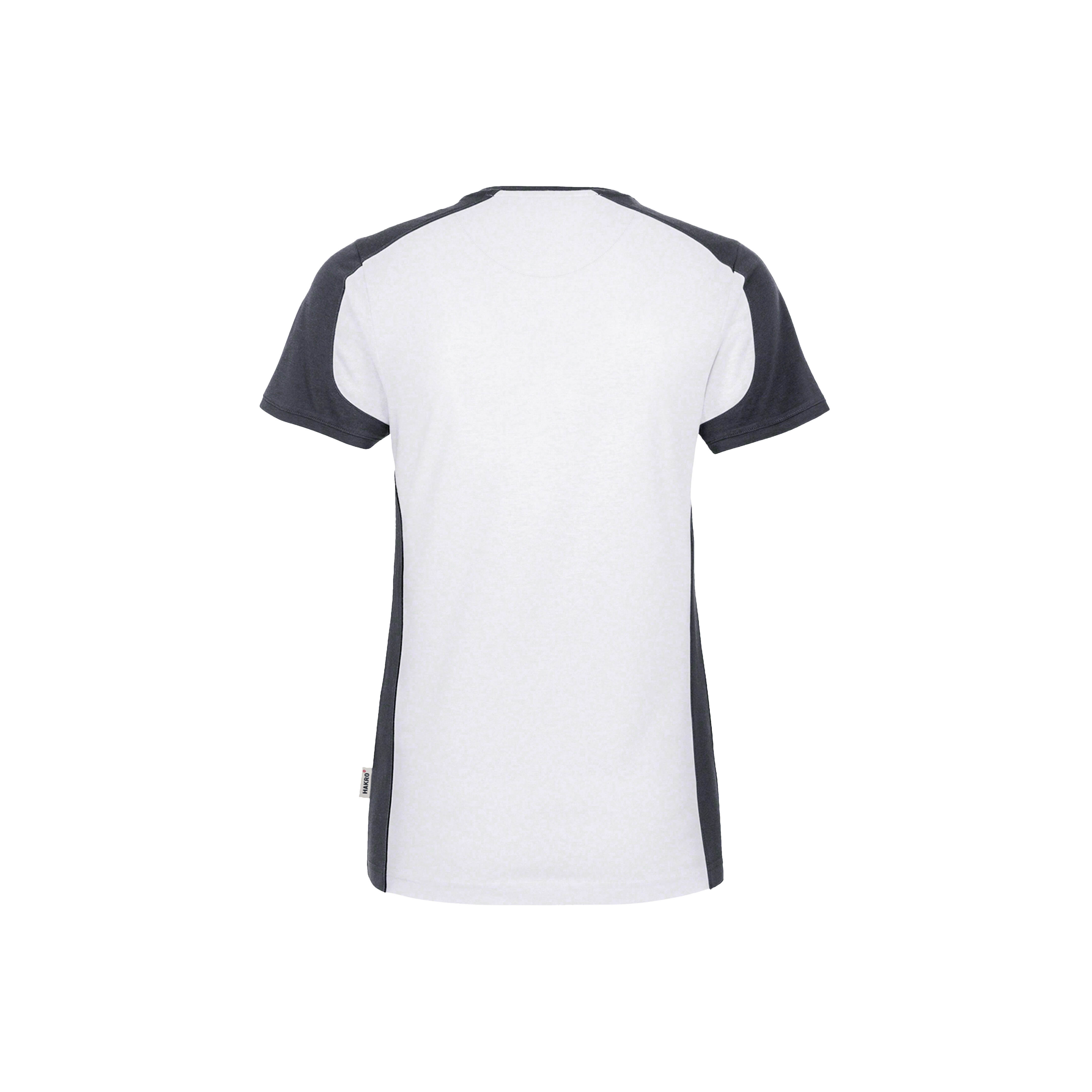 *Auslauf 2026*Woman-V-Shirt Contrast, weiß/anthrazit