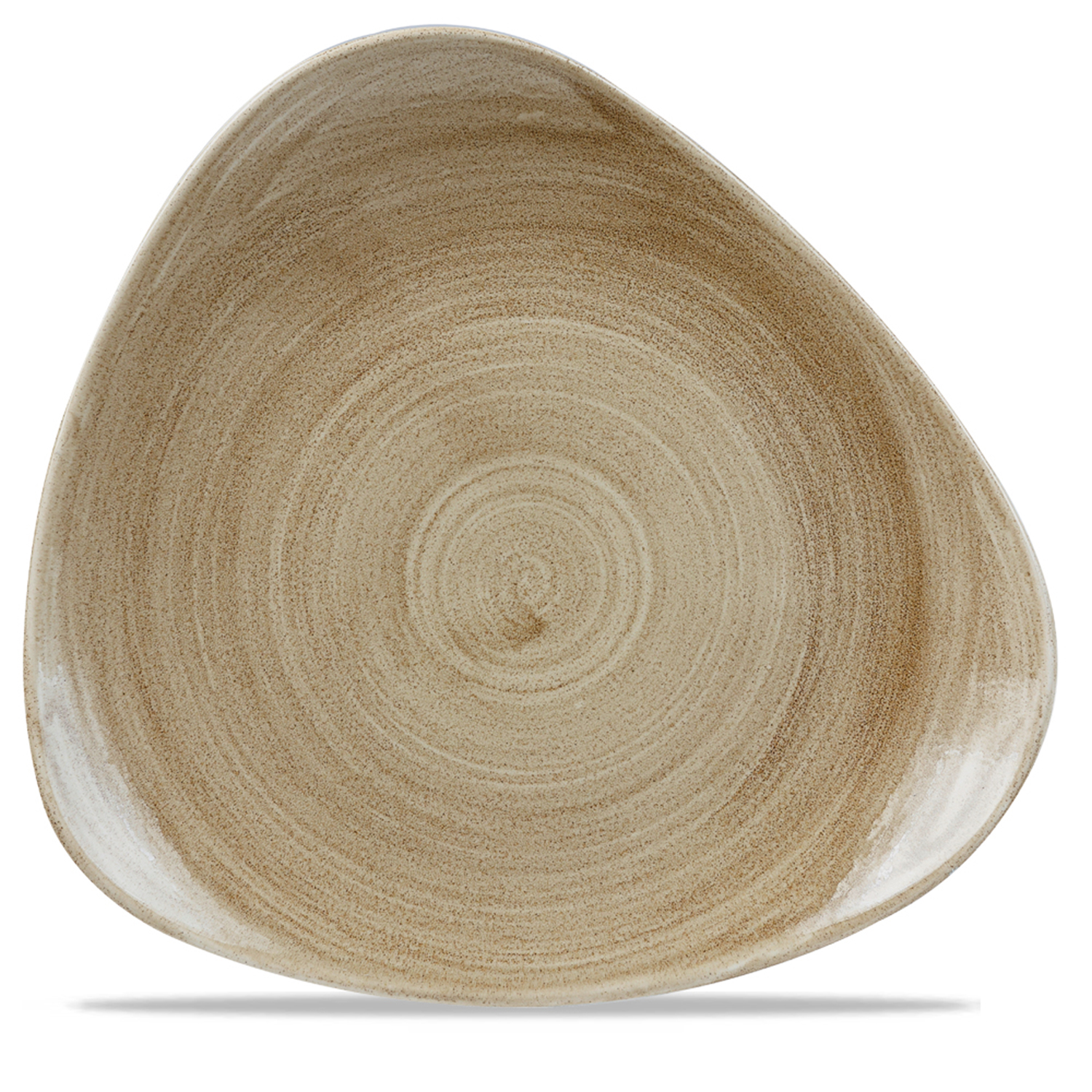 Triangle Teller flach 31,1 cm, Stonecast Patina Antique Taupe