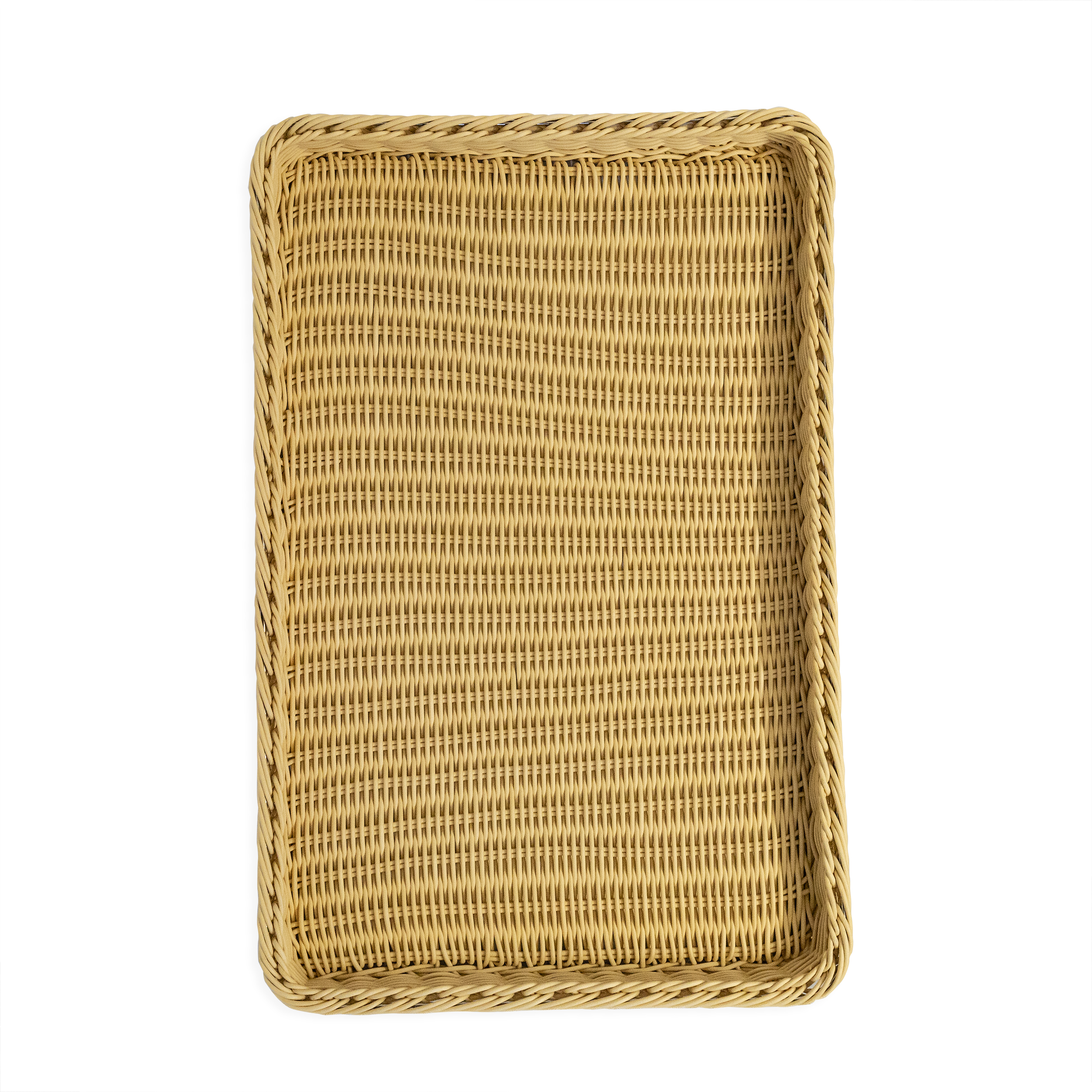 Auslagekorb 60 x 40 x 5 cm, hellbeige mit Rahmenverstärkung aus Edelstahl
