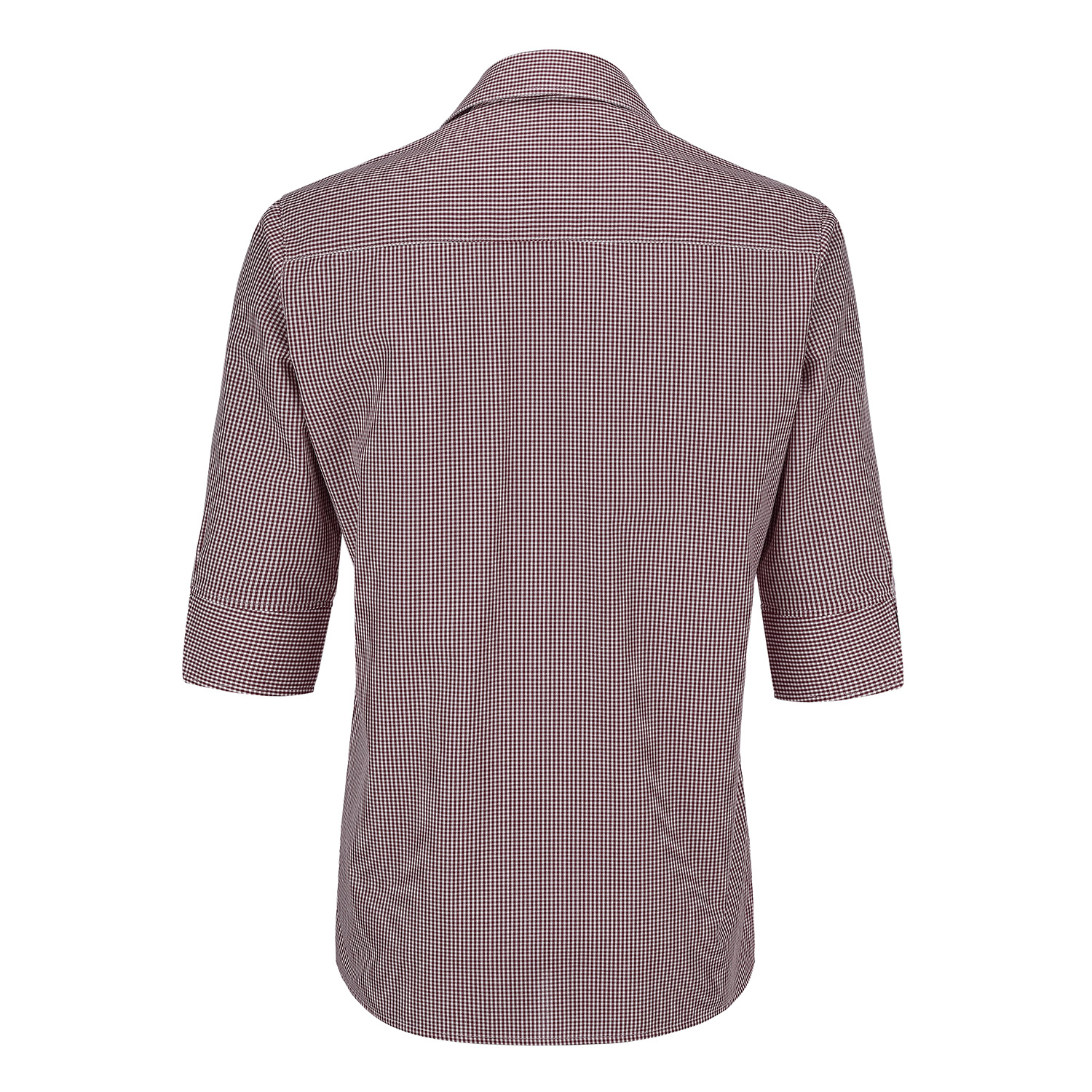 Damenbluse Antonia , 3/4 Arm, bord.-kar. untailliert