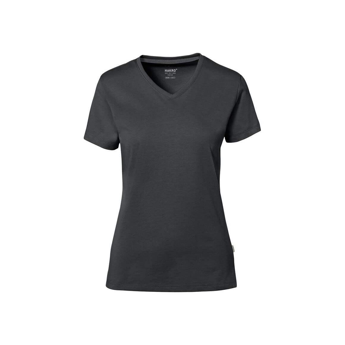 Woman V-Shirt Cotton Tec, anthrazit