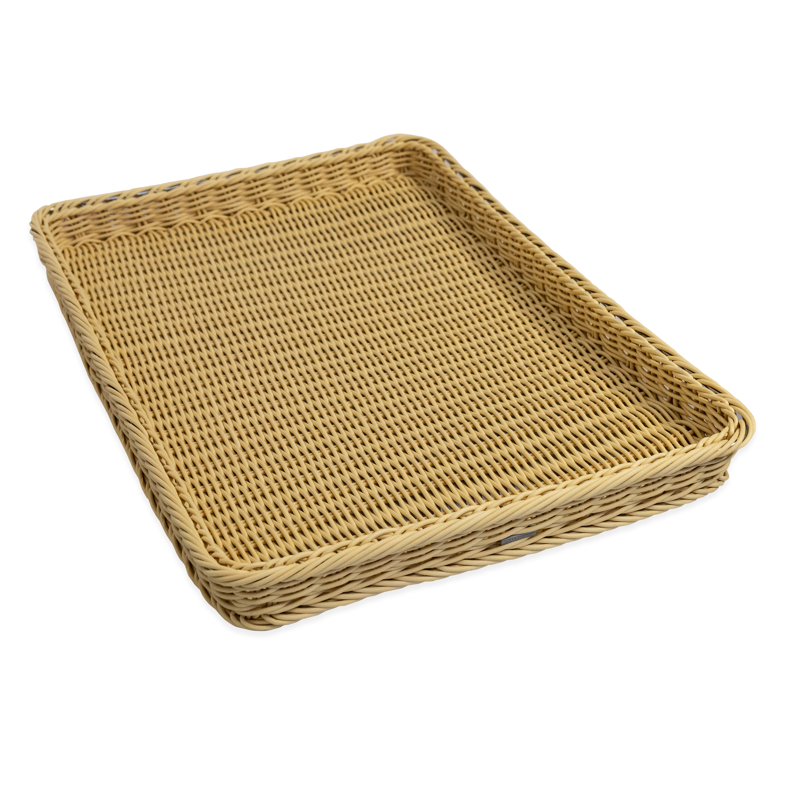 Auslagekorb 60 x 40 x 5 cm, hellbeige mit Rahmenverstärkung aus Edelstahl