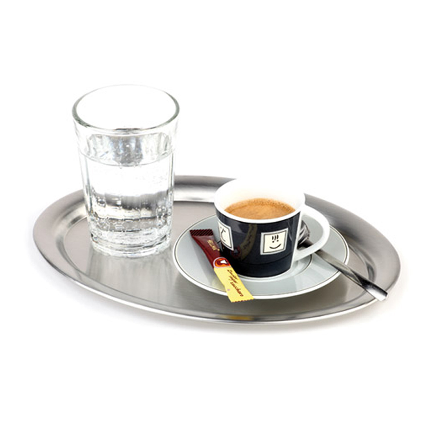 Serviertablett -KAFFEEHAUS- 29 x 22 cm, H: 0,5 cm 18/8 Edelstahl, mattiert