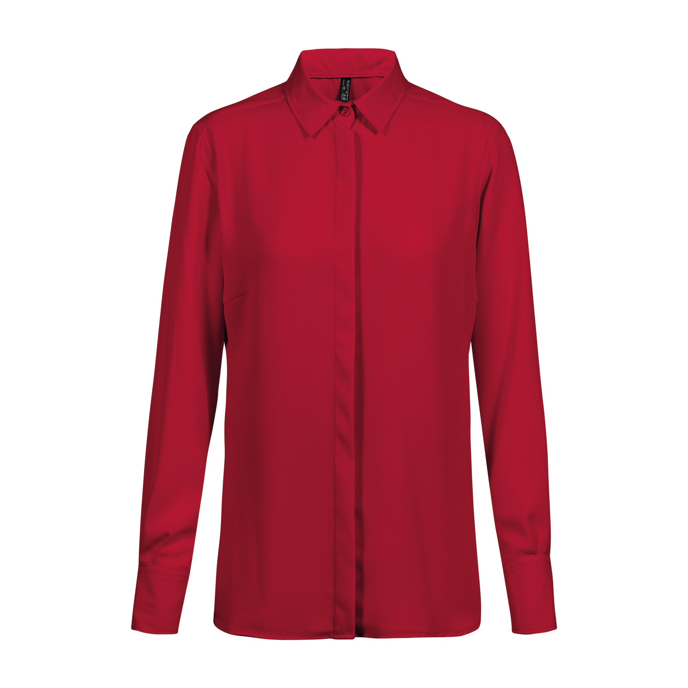 Chiffon-Bluse, Langarm, rot