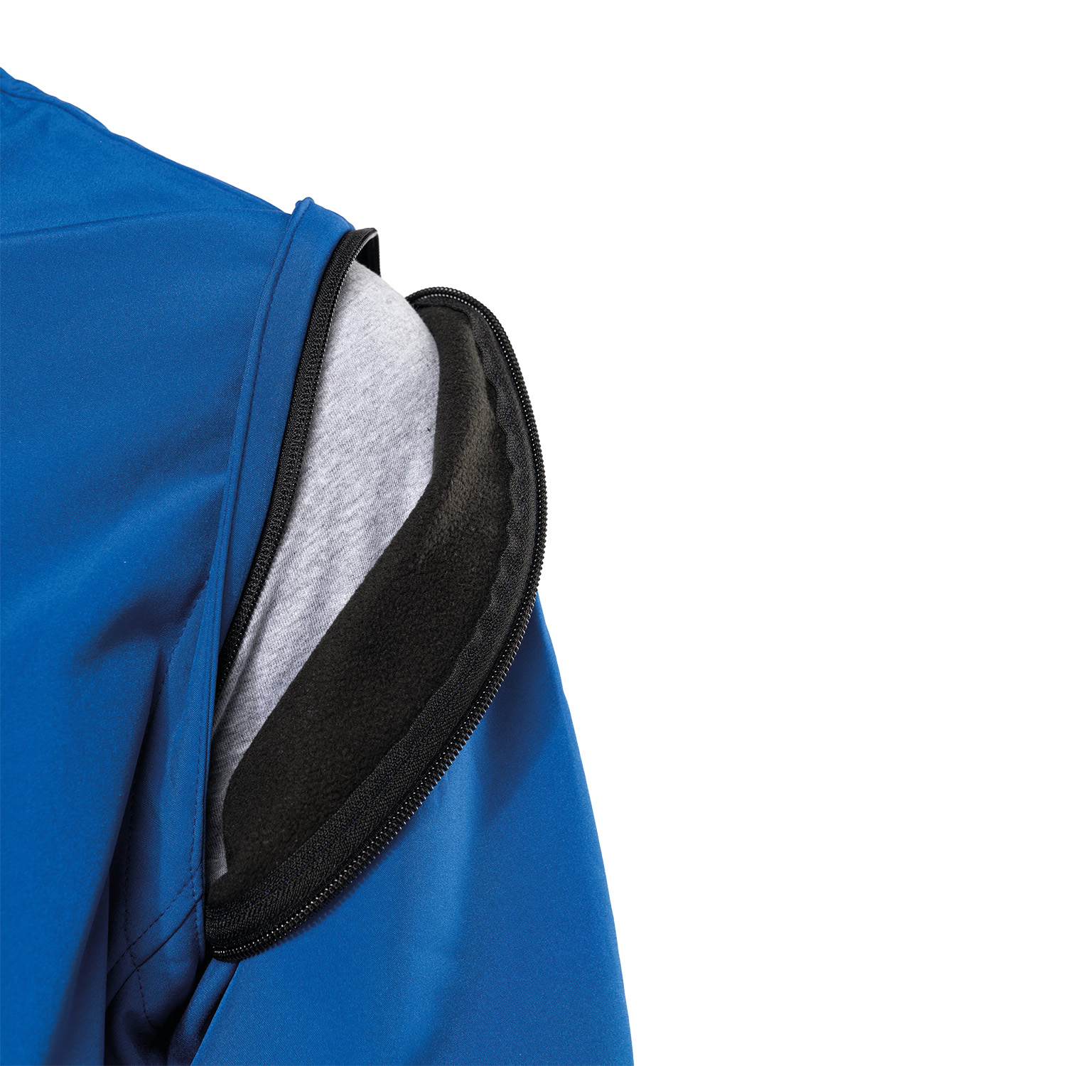 Unisex-Softshell-Jacke, 3-lagig mit Kapuze und abnehmbaren Ärmeln, titanium