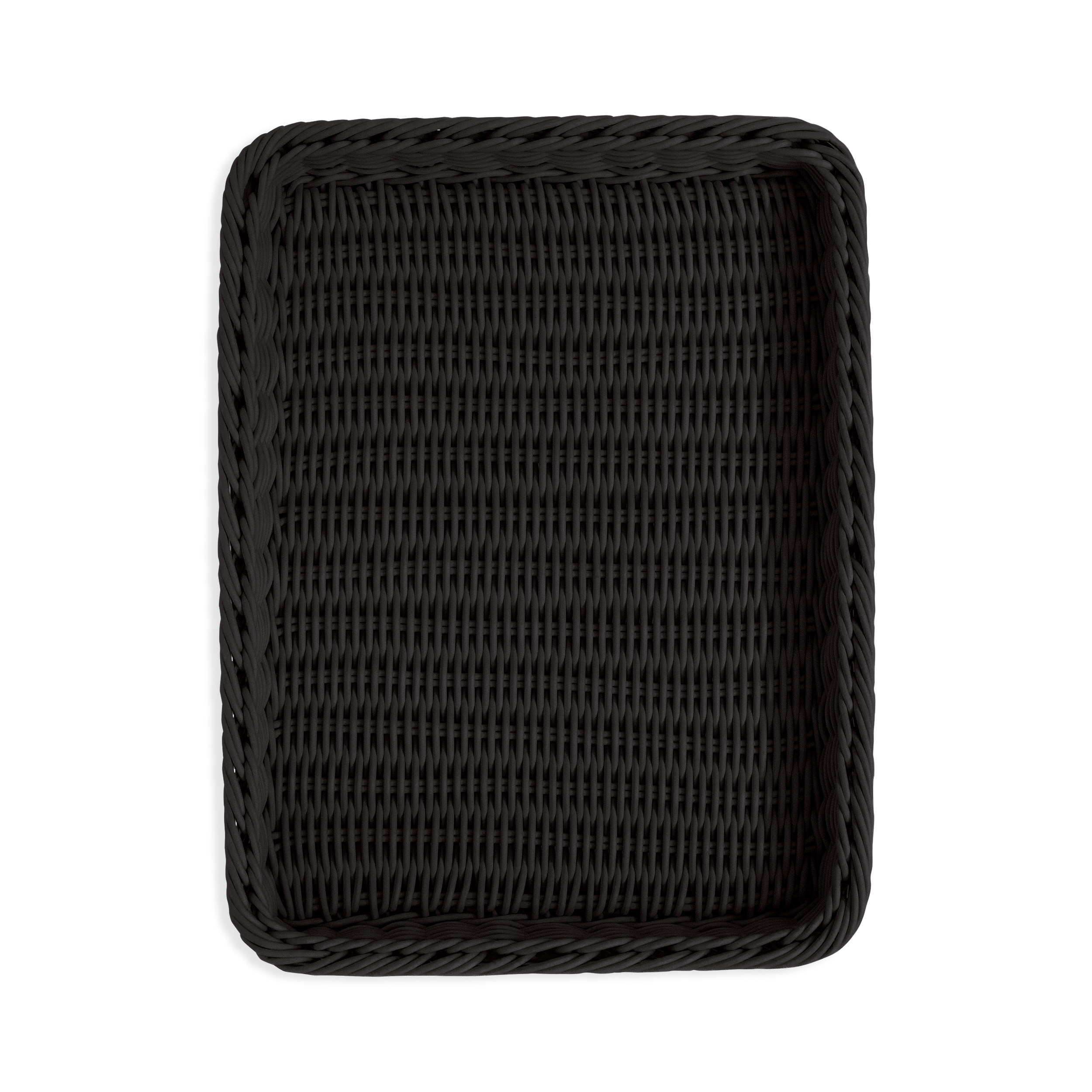 Auslagekorb 40 x 30 x 5 cm, schwarz mit Rahmenverstärkung aus Edelstahl