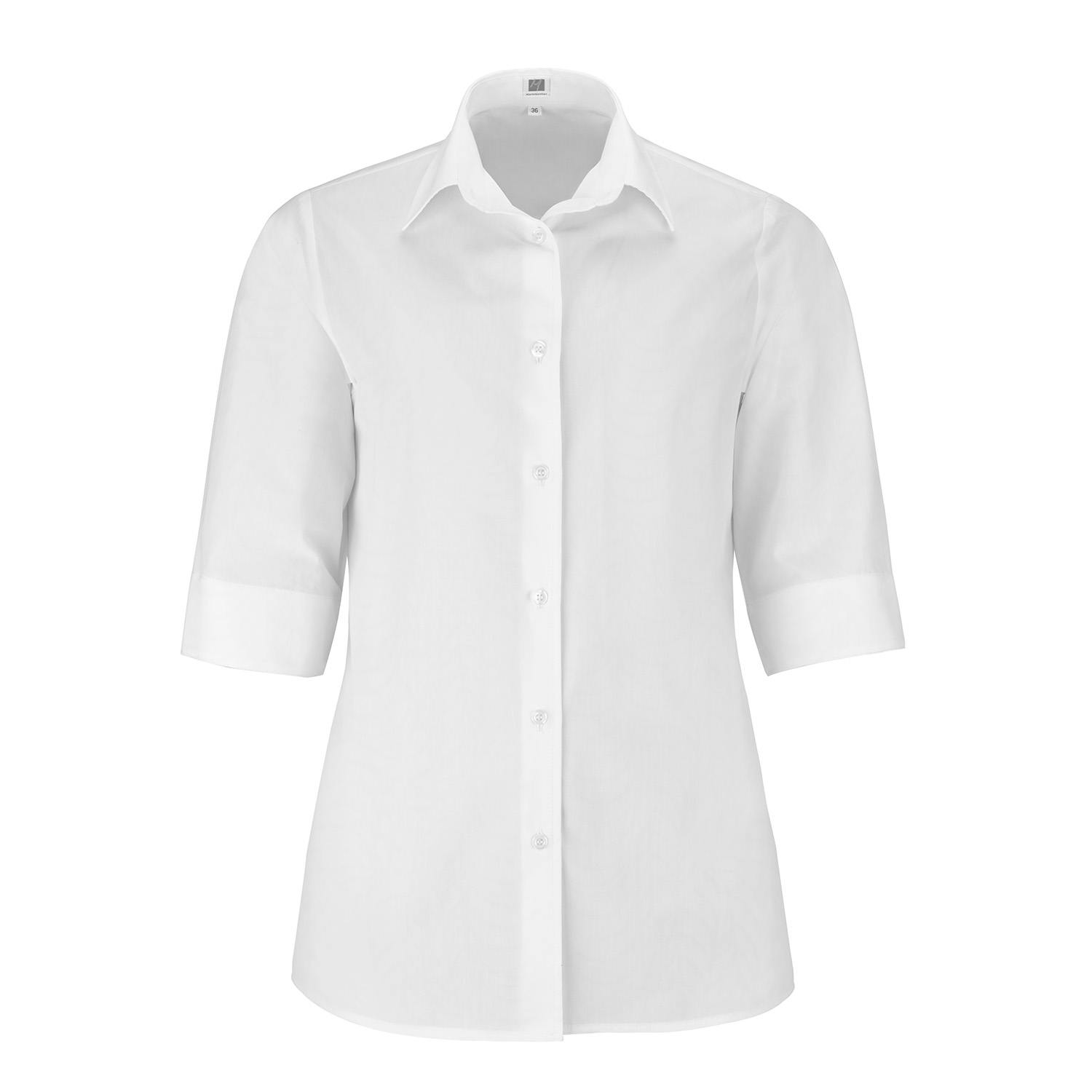 Damenbluse Sara, 3/4 Arm, weiß, taill.