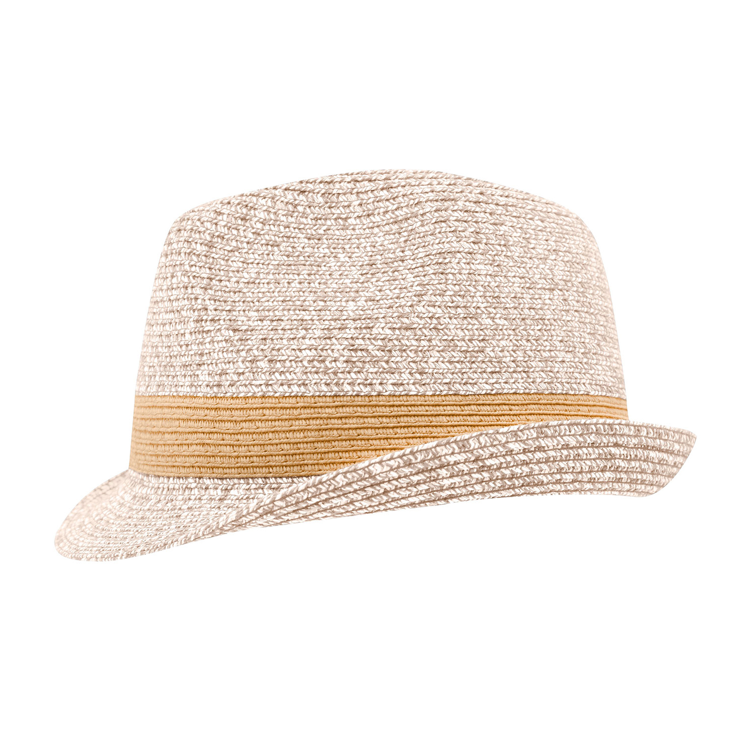*gesperrt* Melange-Hut, Flechtoptik, unifarbene Hutband-Optik, natur-melange