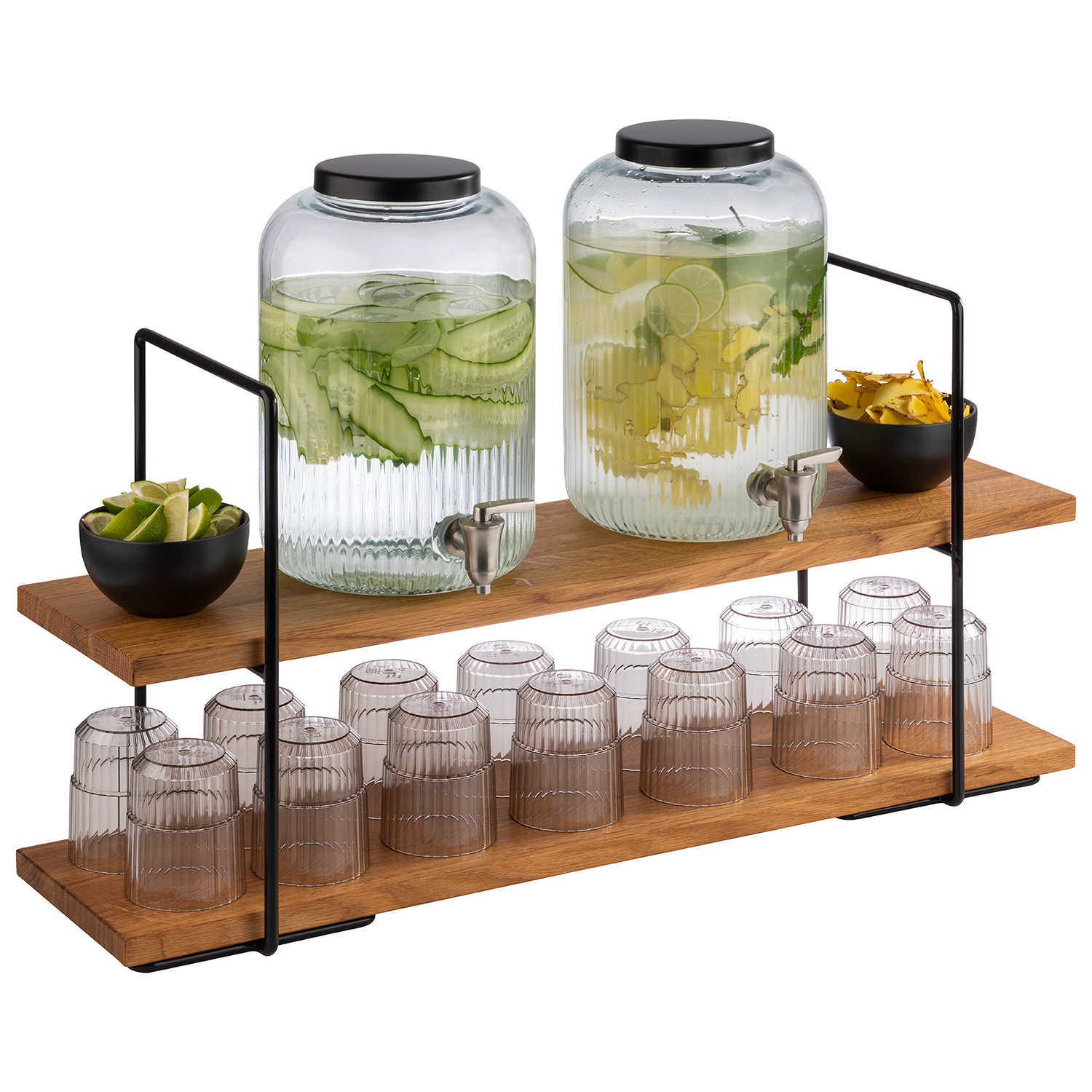 2-stufige Etagère  80 x 23 cm, H: 40,5 cm   4 tlg.