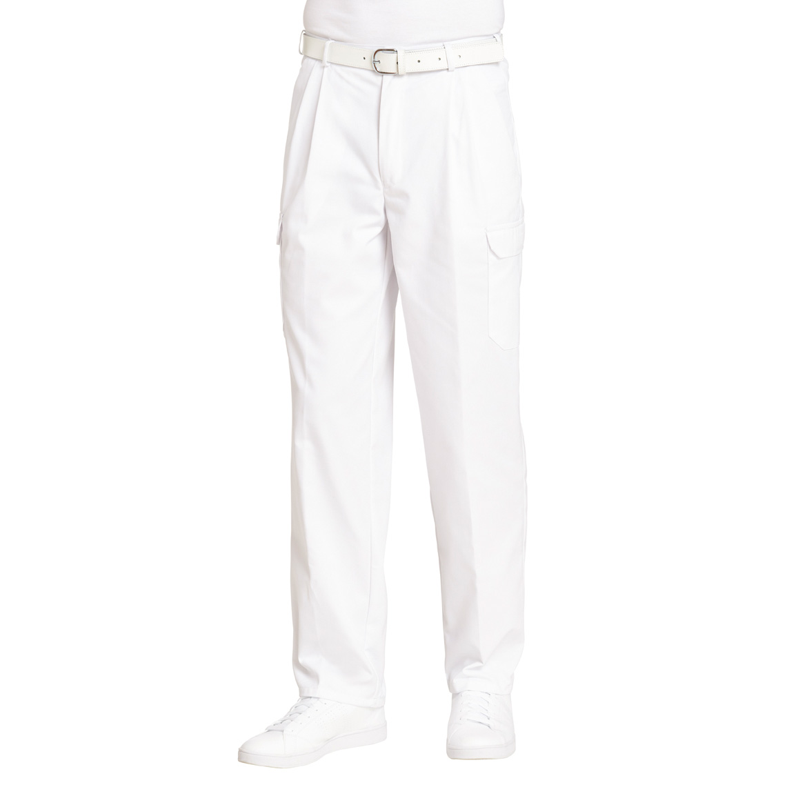 Herren-Bäcker-/Kochhose, Comfort-Style, Bund mit Gummizug hinten, weiß