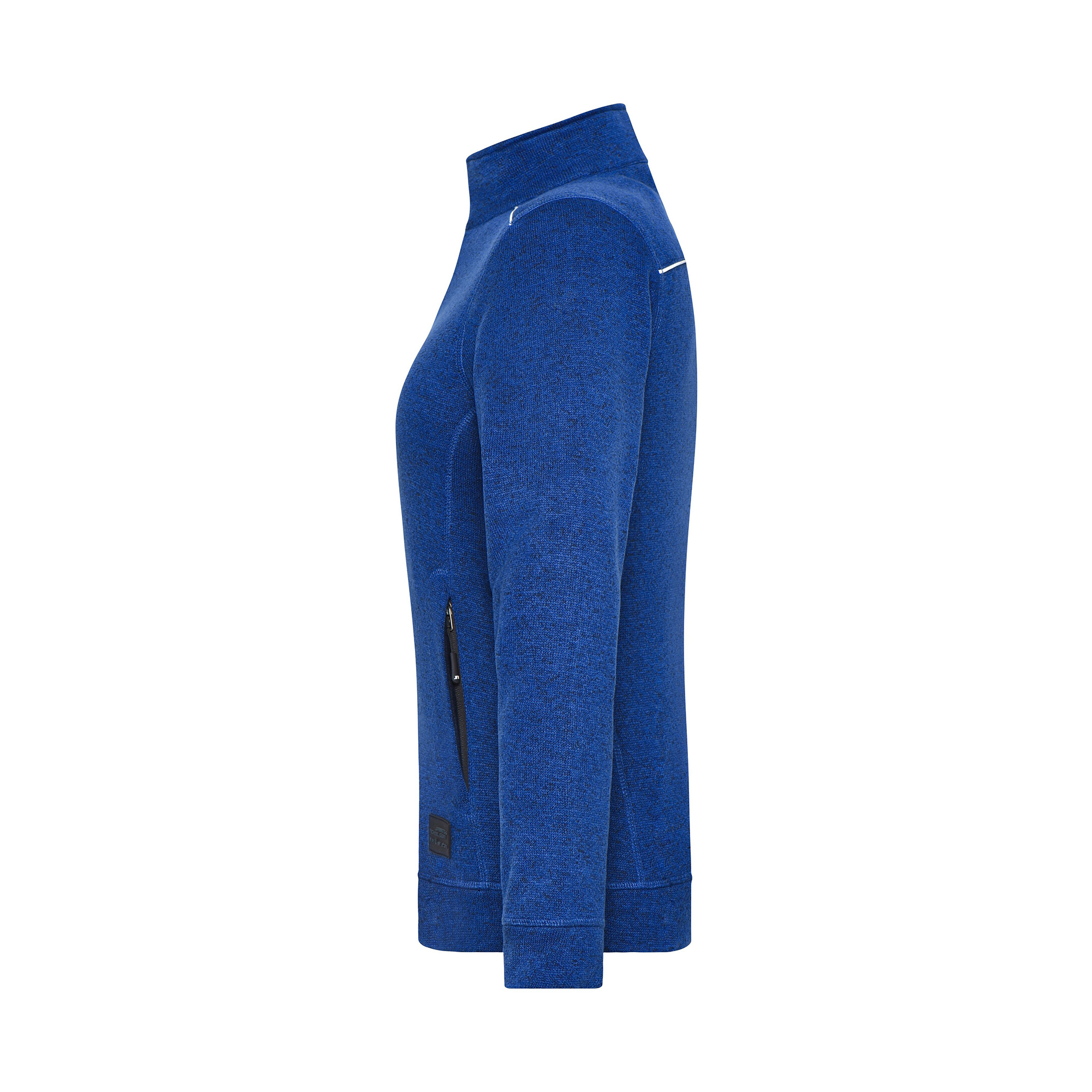 Damen-Strickfleecejacke Solid, darkroyal meliert/marine
