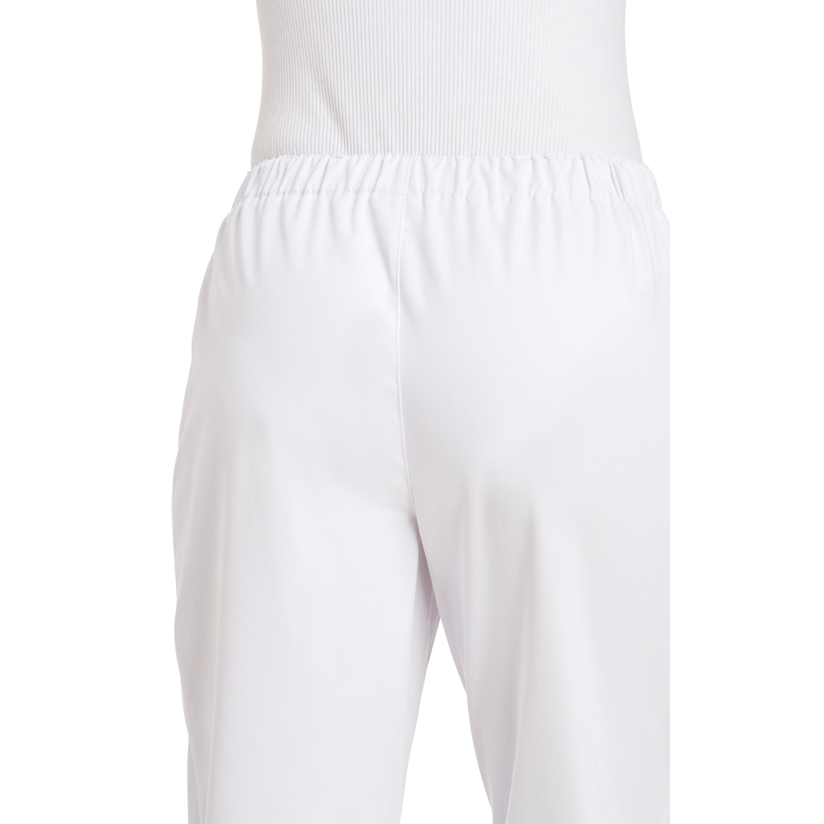 Damenhose Comfort Style, mit Rundumgummizug, kurze Größe, weiß