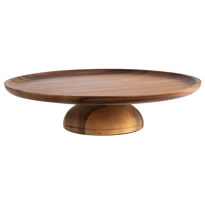 Servier- und Tortenplatte Ø 33 cm, H: 8 cm Akazienholz