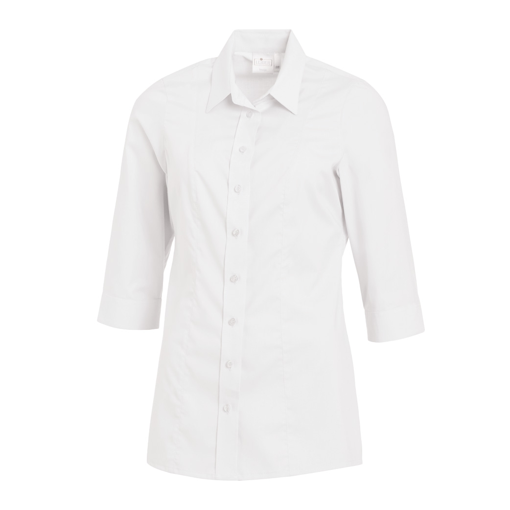 Damenbluse Nora Stretch, 3/4 Arm, weiß