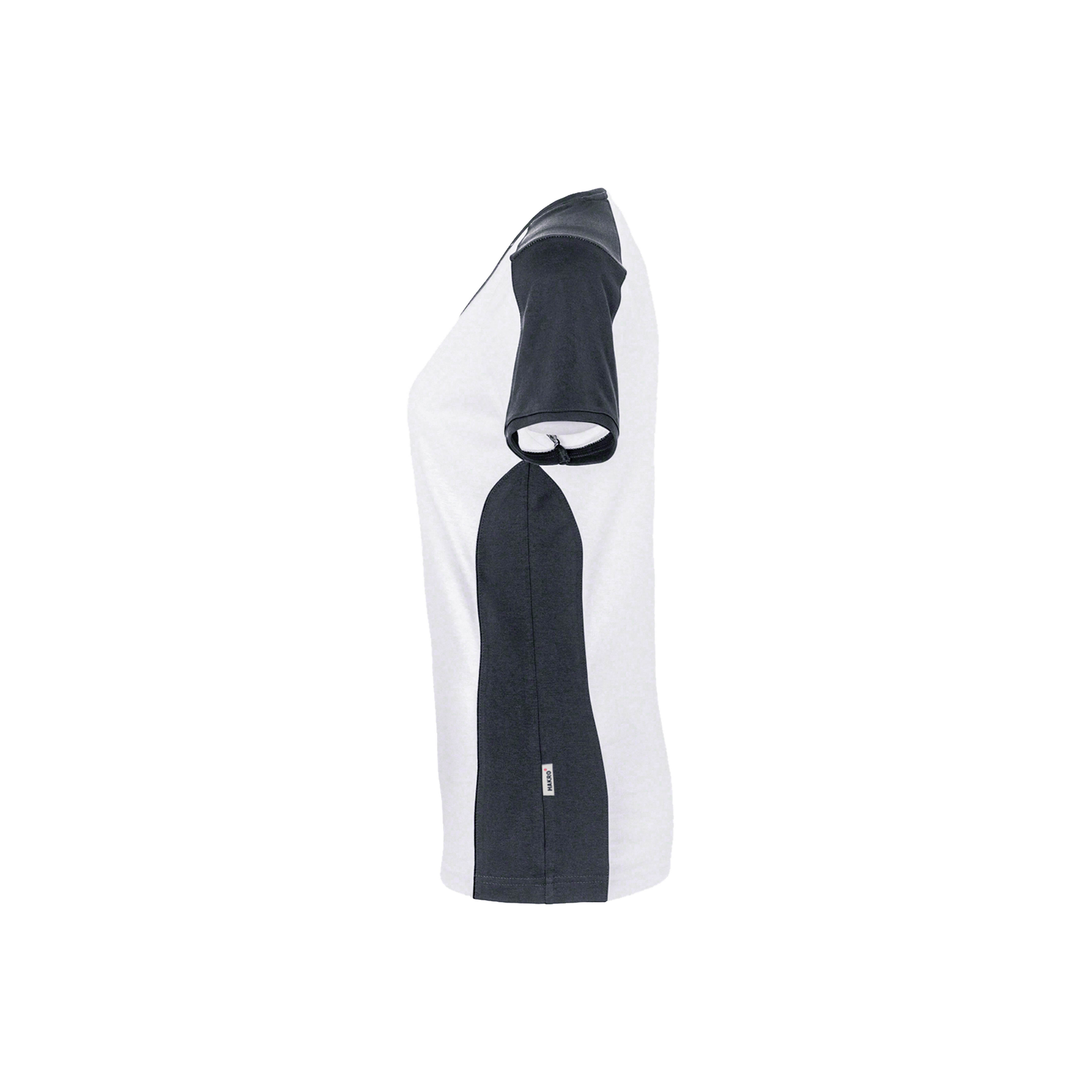 *Auslauf 2026*Woman-V-Shirt Contrast, weiß/anthrazit