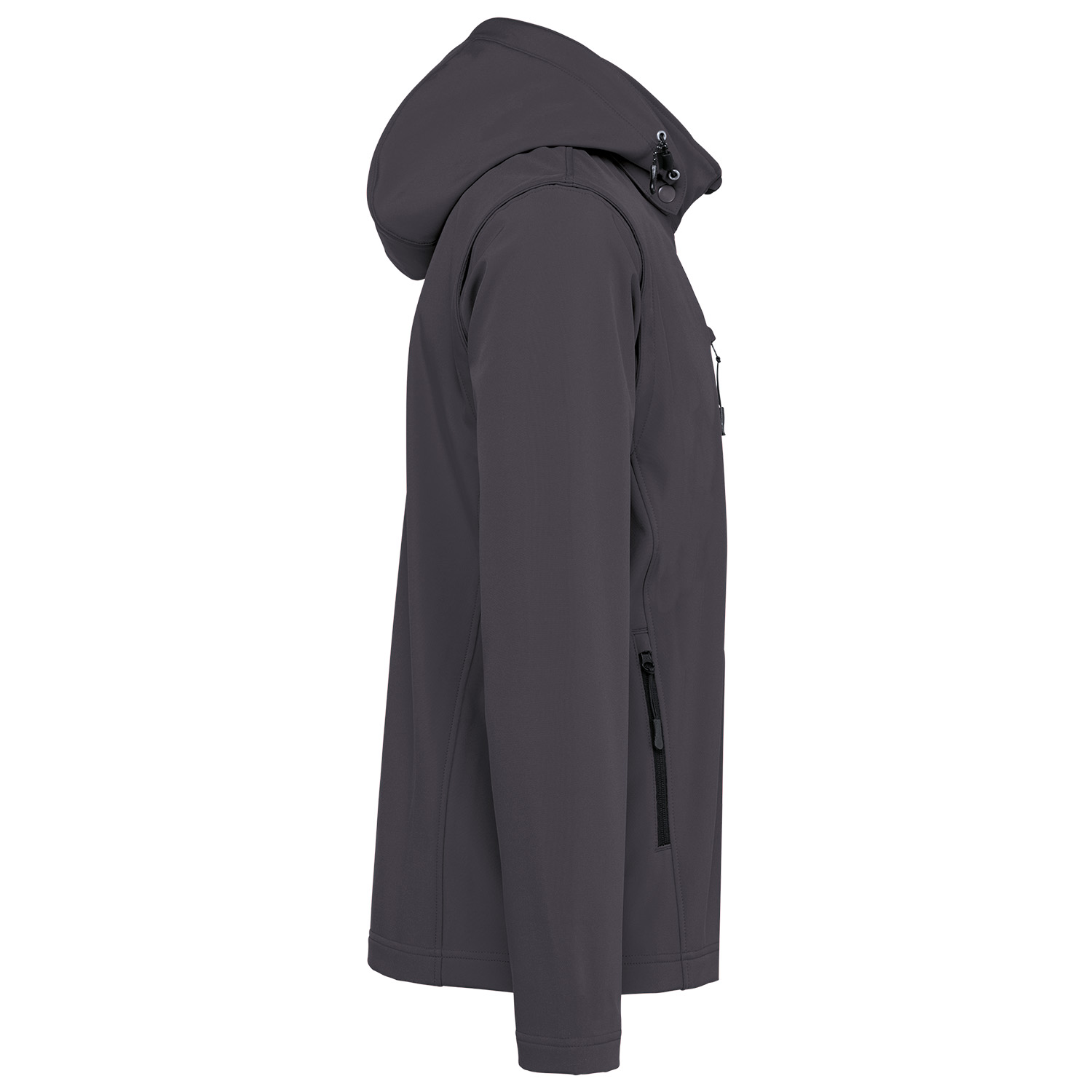 Unisex-Softshell-Jacke, 3-lagig mit Kapuze und abnehmbaren Ärmeln, titanium