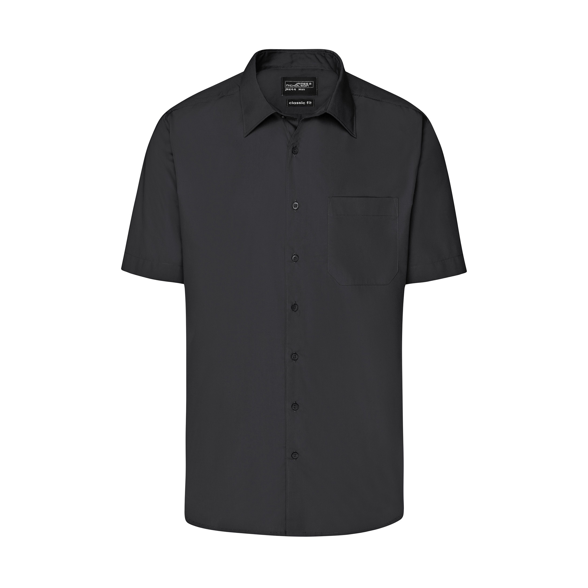 Herrenhemd Luca, 1/2 Arm, schwarz