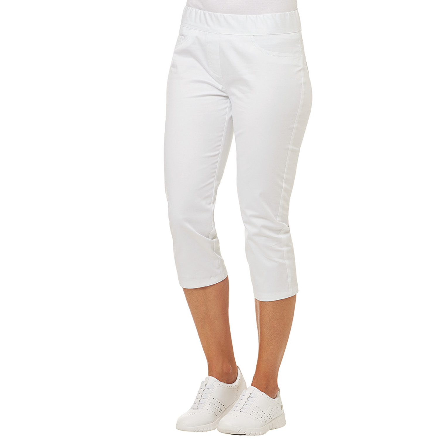 Damenhose 3/4 BI-Stretch Slim Style, weiß