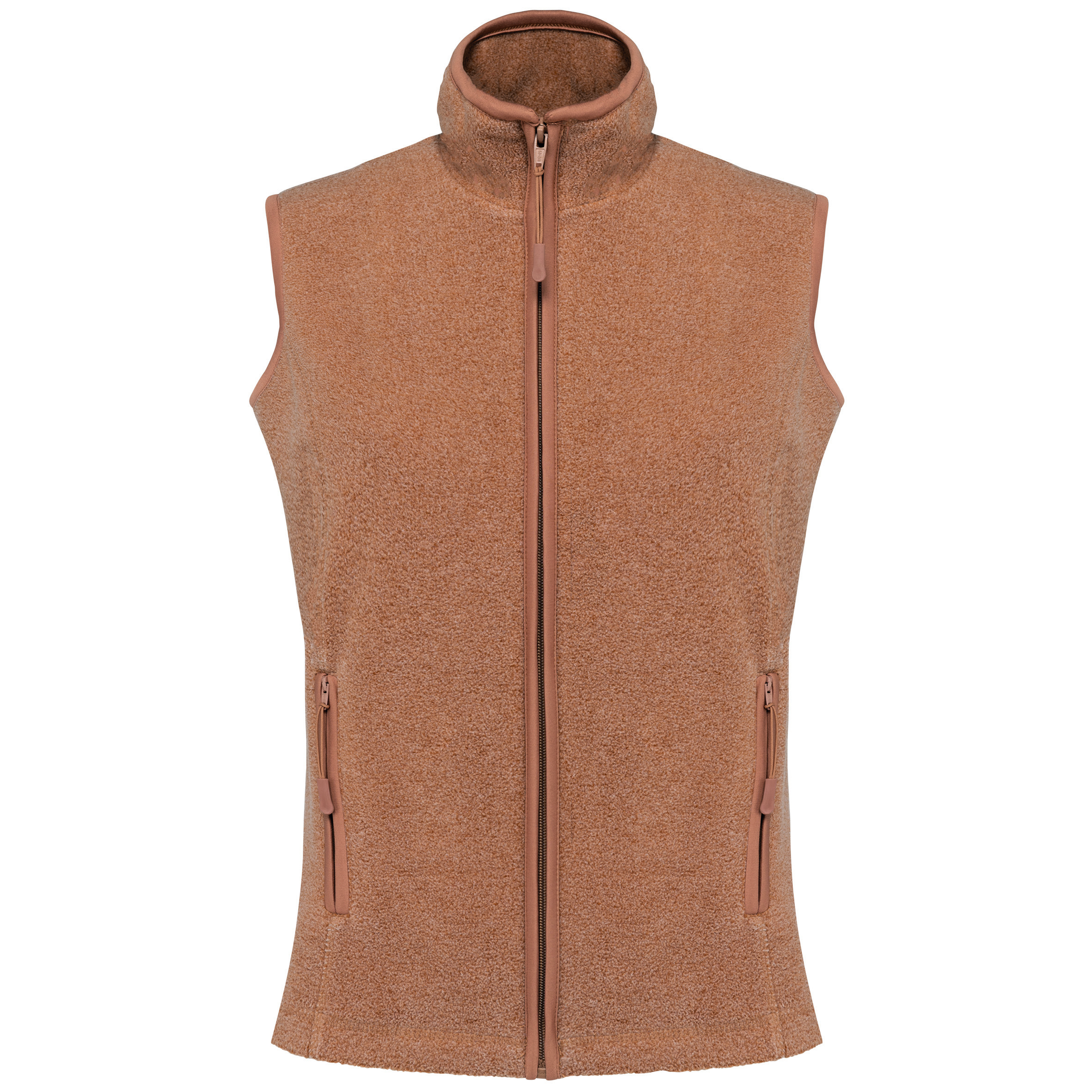 Damen-Fleece-Weste, camel heather