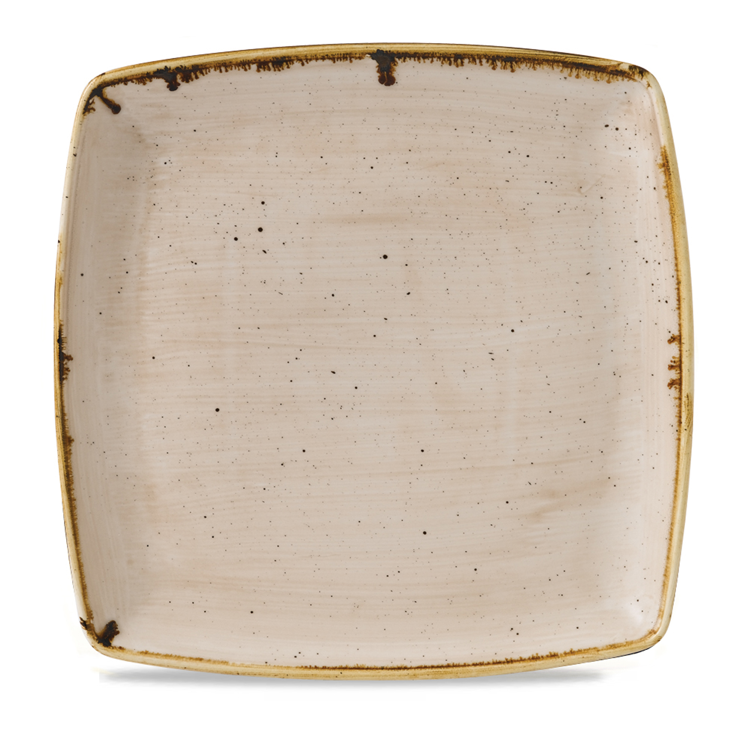 Deep Square Teller 26,8 cm, Stonecast Nutmeg Cream