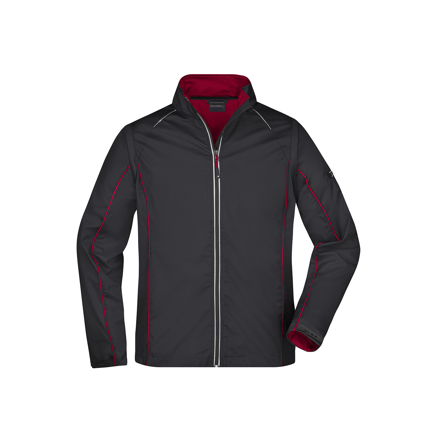 Herren-Softshelljacke Zip-Off, schwarz/rot