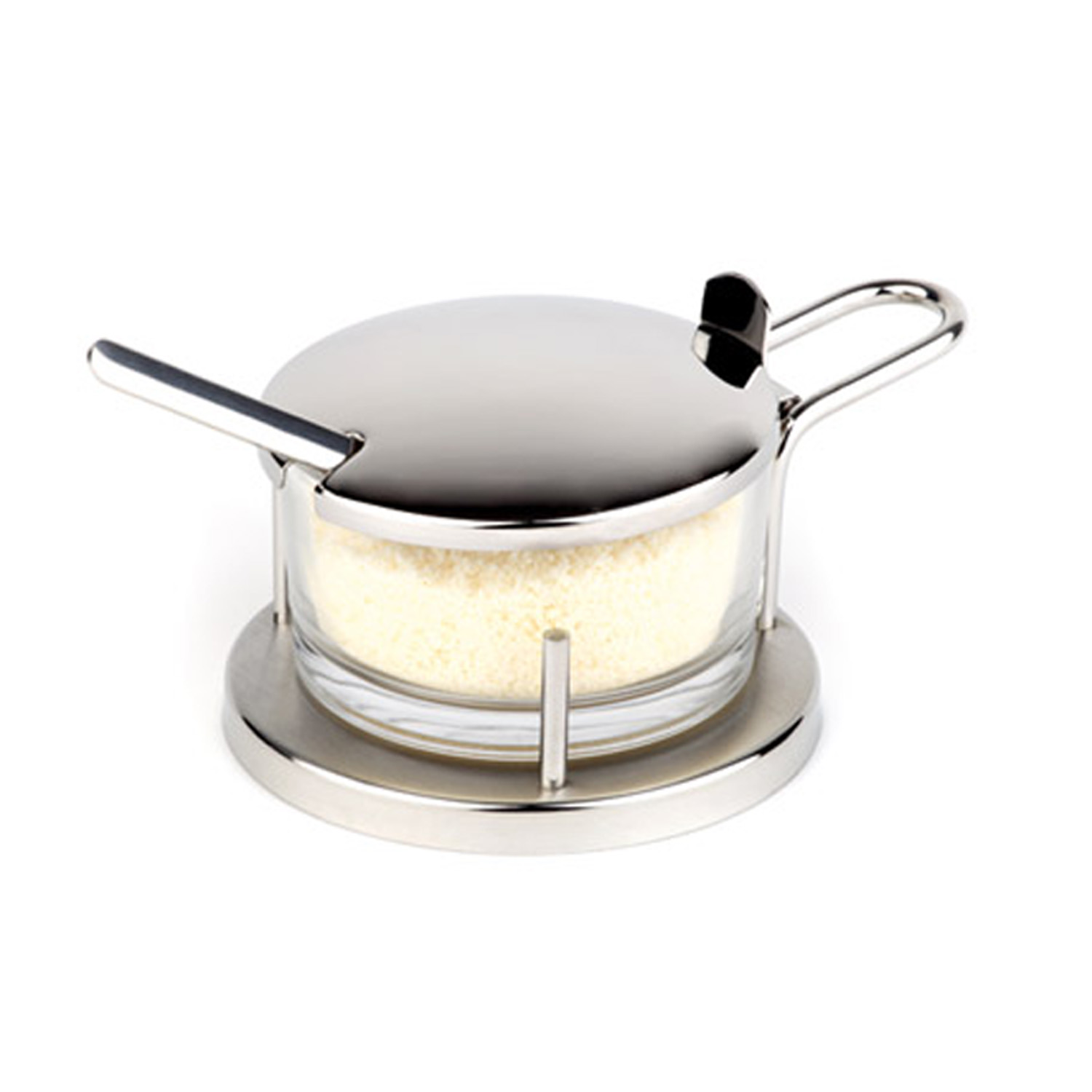 Parmesan-Menage -CLASSIC- Ø 10,5 cm, H: 7 cm Glas, 18/8 Edelstahl