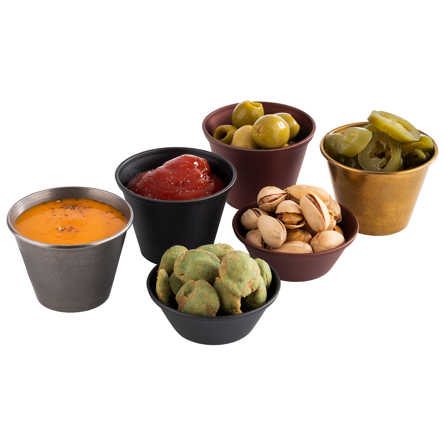 Dipschälchen -LEVANTE- schwarz, 6er Set Ø 6 cm, H: 4,5 cm, 60 ml