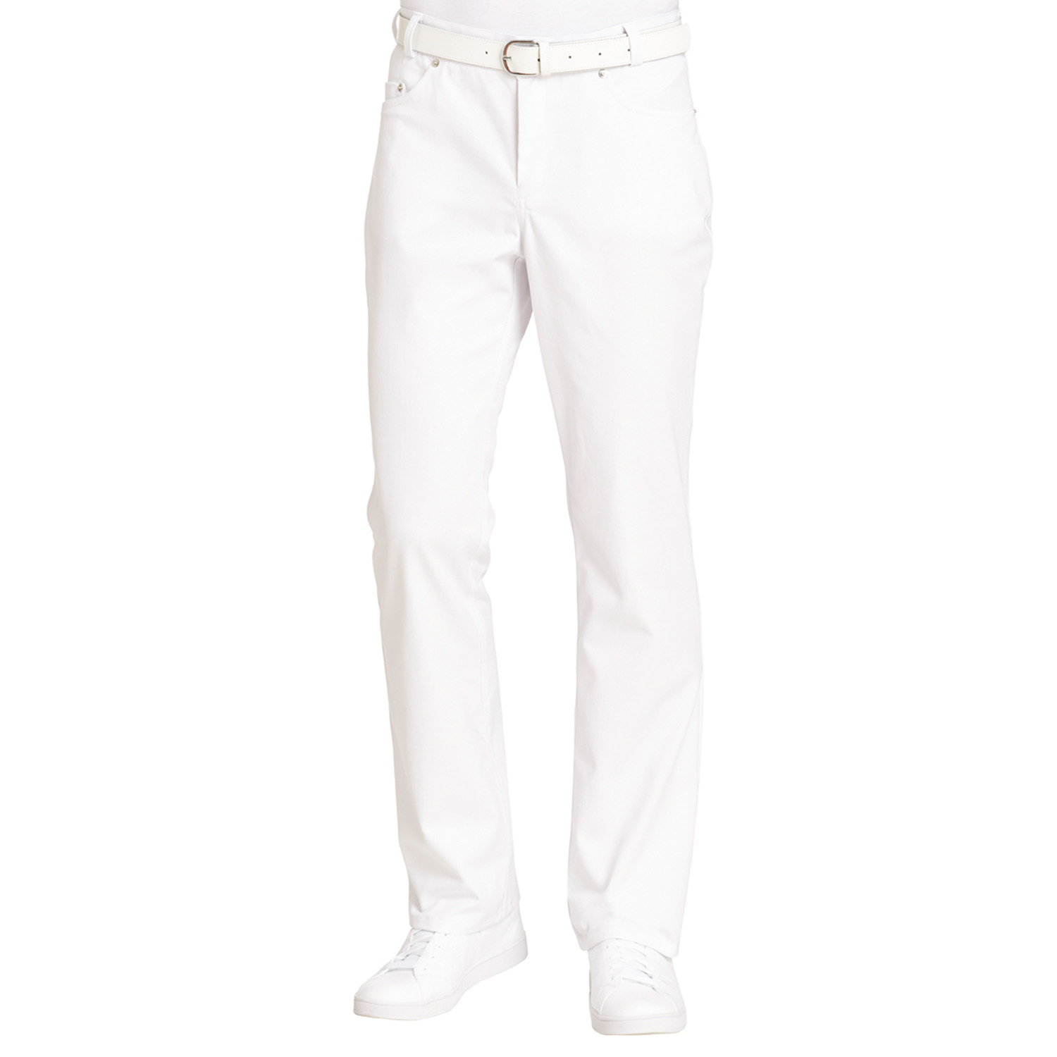 Herren-Jeans-Stretchhose, Five-Pocket-Form, weiß