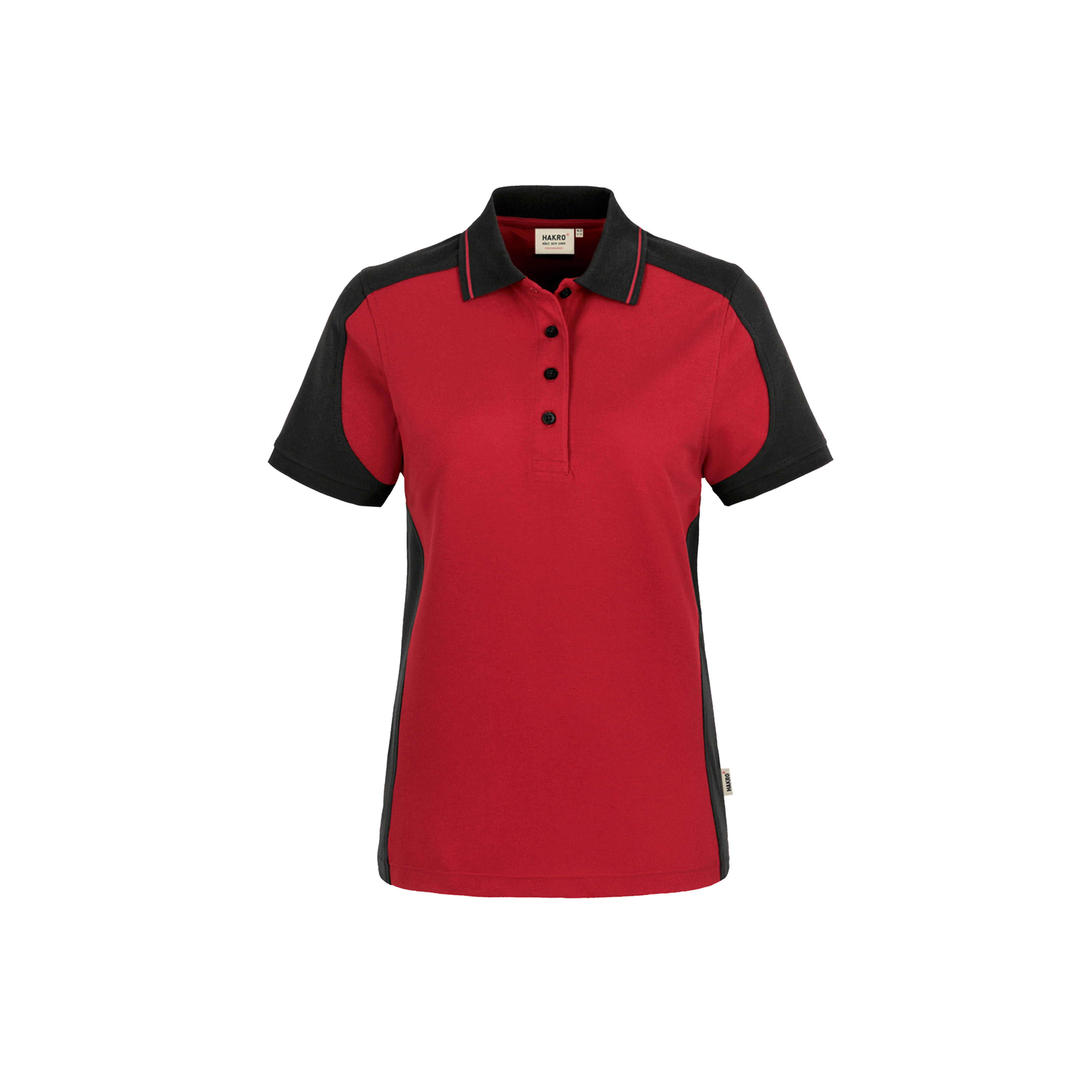 Woman-Polo Contrast, rot/anthrazit