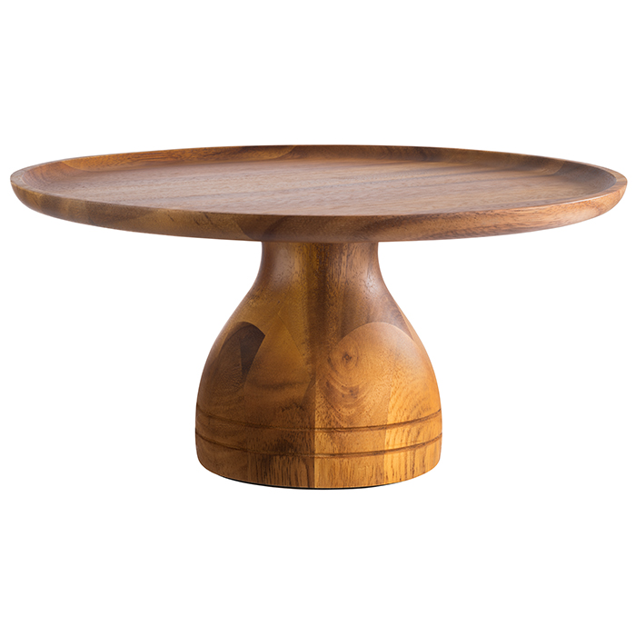 Servier- und Tortenplatte Ø 33 cm, H: 16 cm Akazienholz