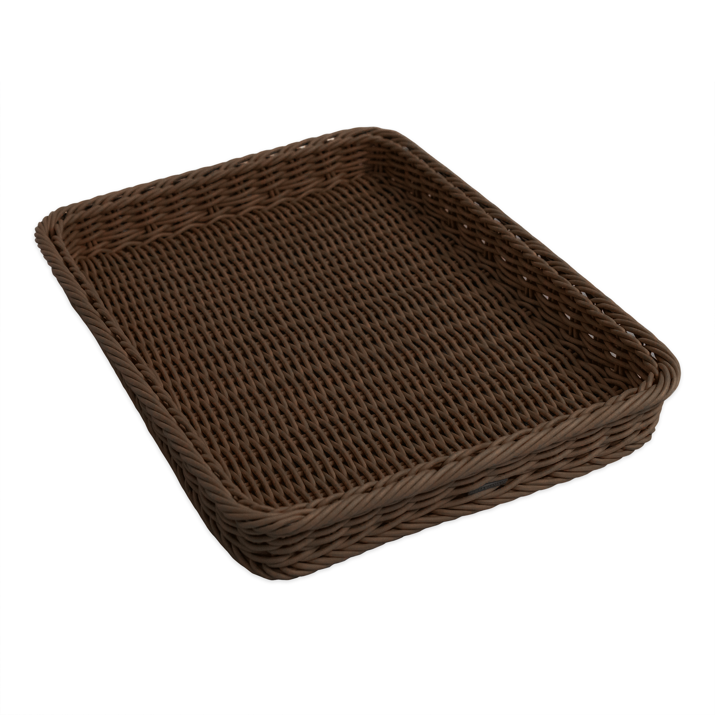 Auslagekorb 40 x 30 x 5 cm, braun mit Rahmenverstärkung aus Edelstahl