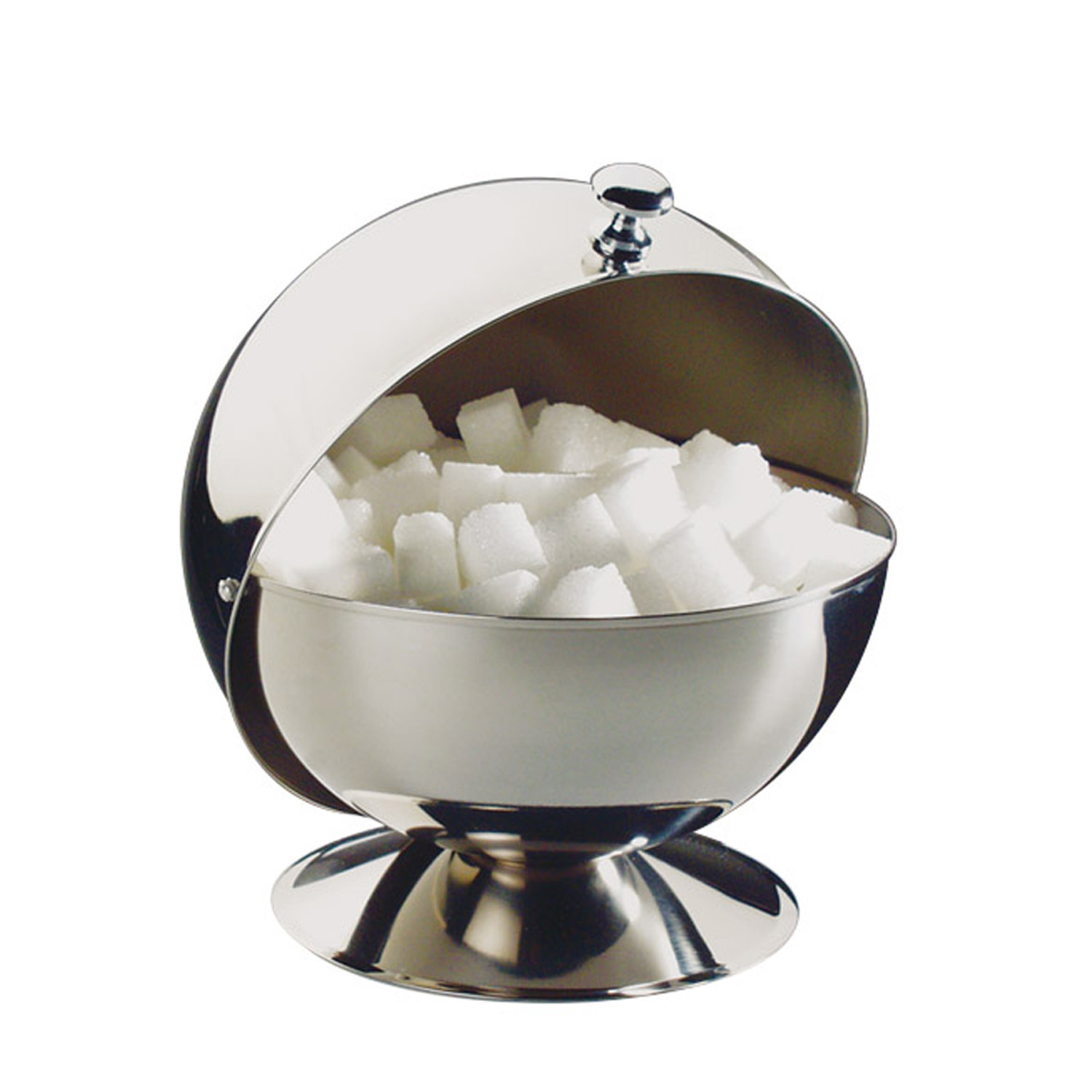 Zuckerkugel mit Rolldeckel Ø 13,5 cm, H: 15 cm Edelstahl, hochglanzpoliert