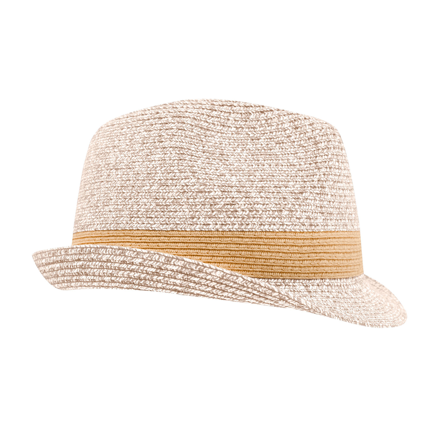 *gesperrt* Melange-Hut, Flechtoptik, unifarbene Hutband-Optik, natur-melange