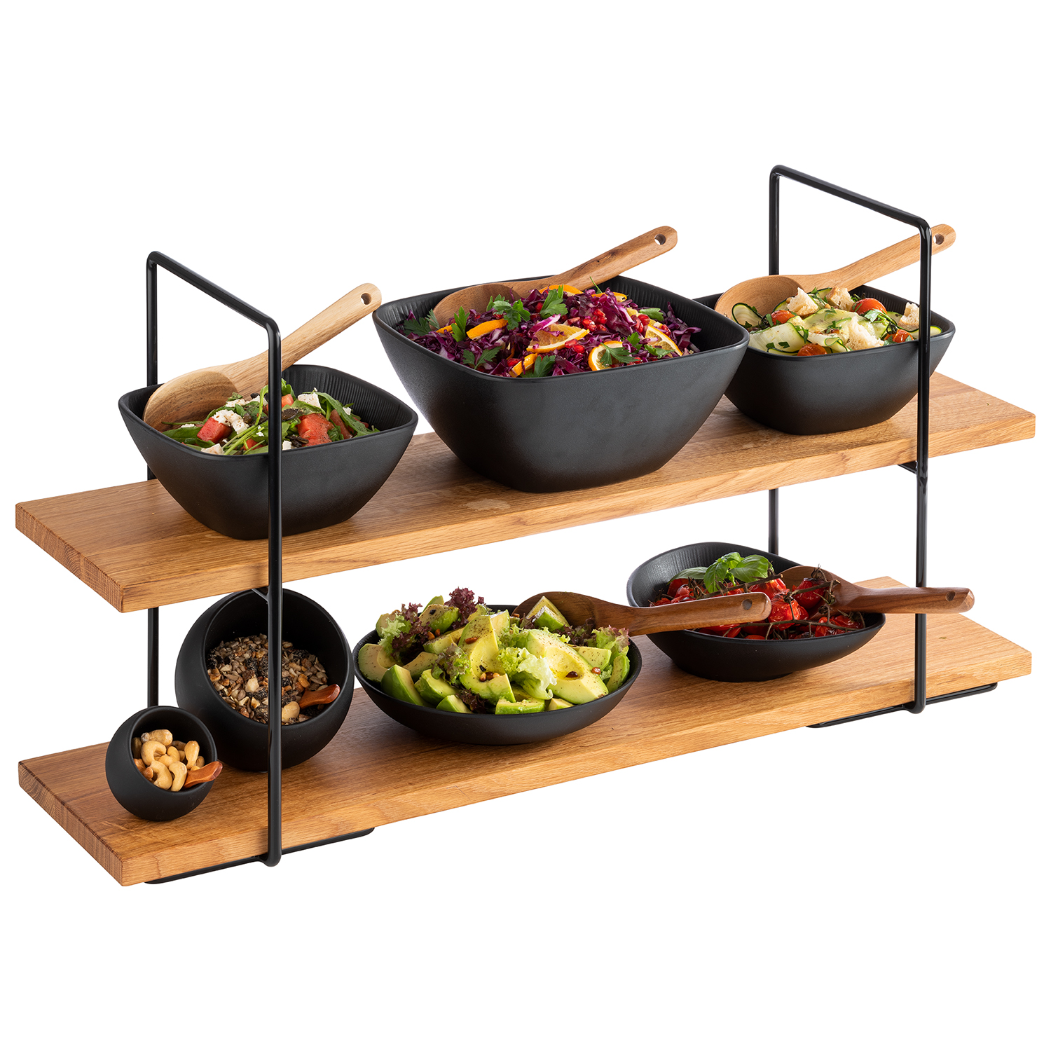 2-stufige Etagère  80 x 23 cm, H: 40,5 cm   4 tlg.