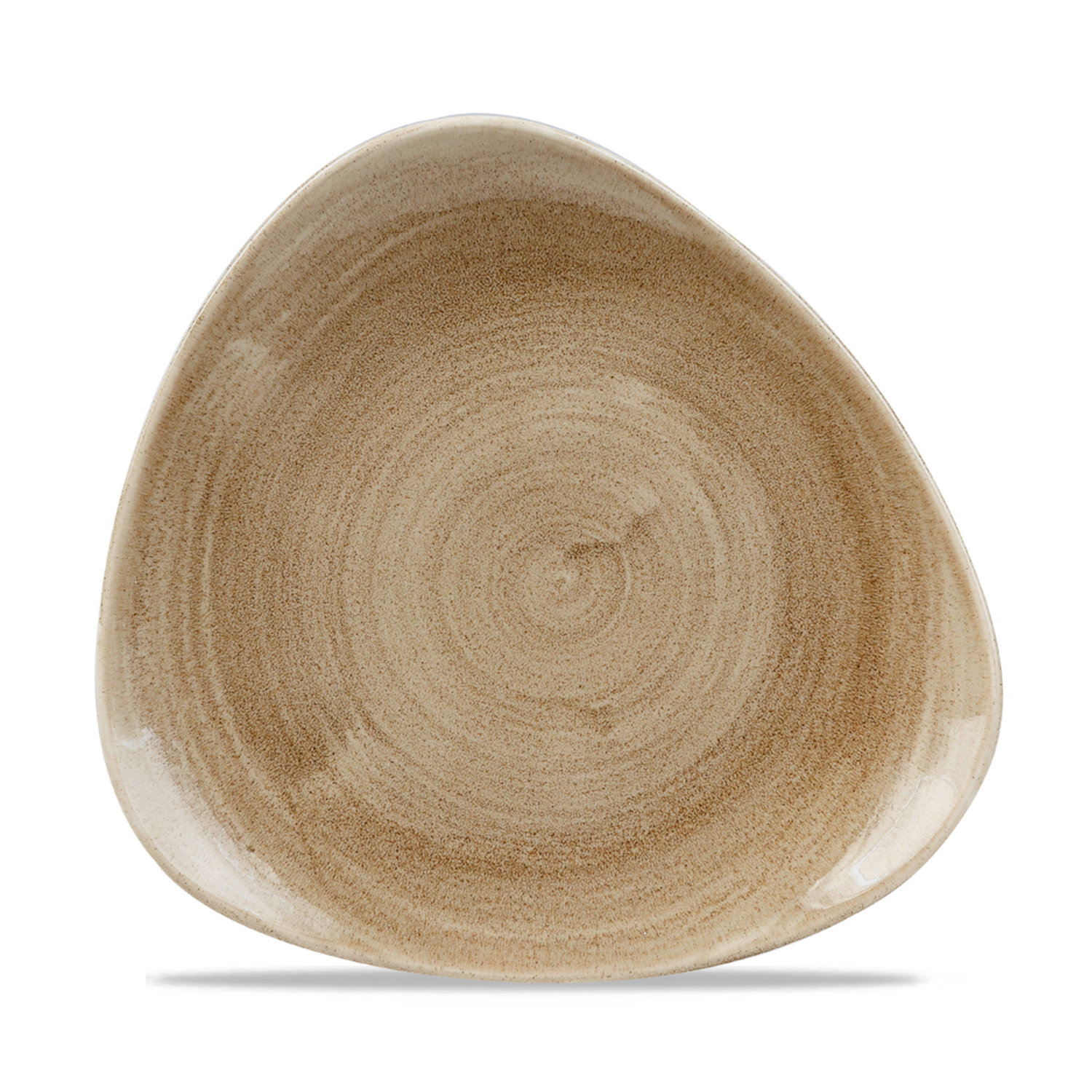 Triangle Teller flach 24,5 cm, Stonecast Patina Antique Taupe