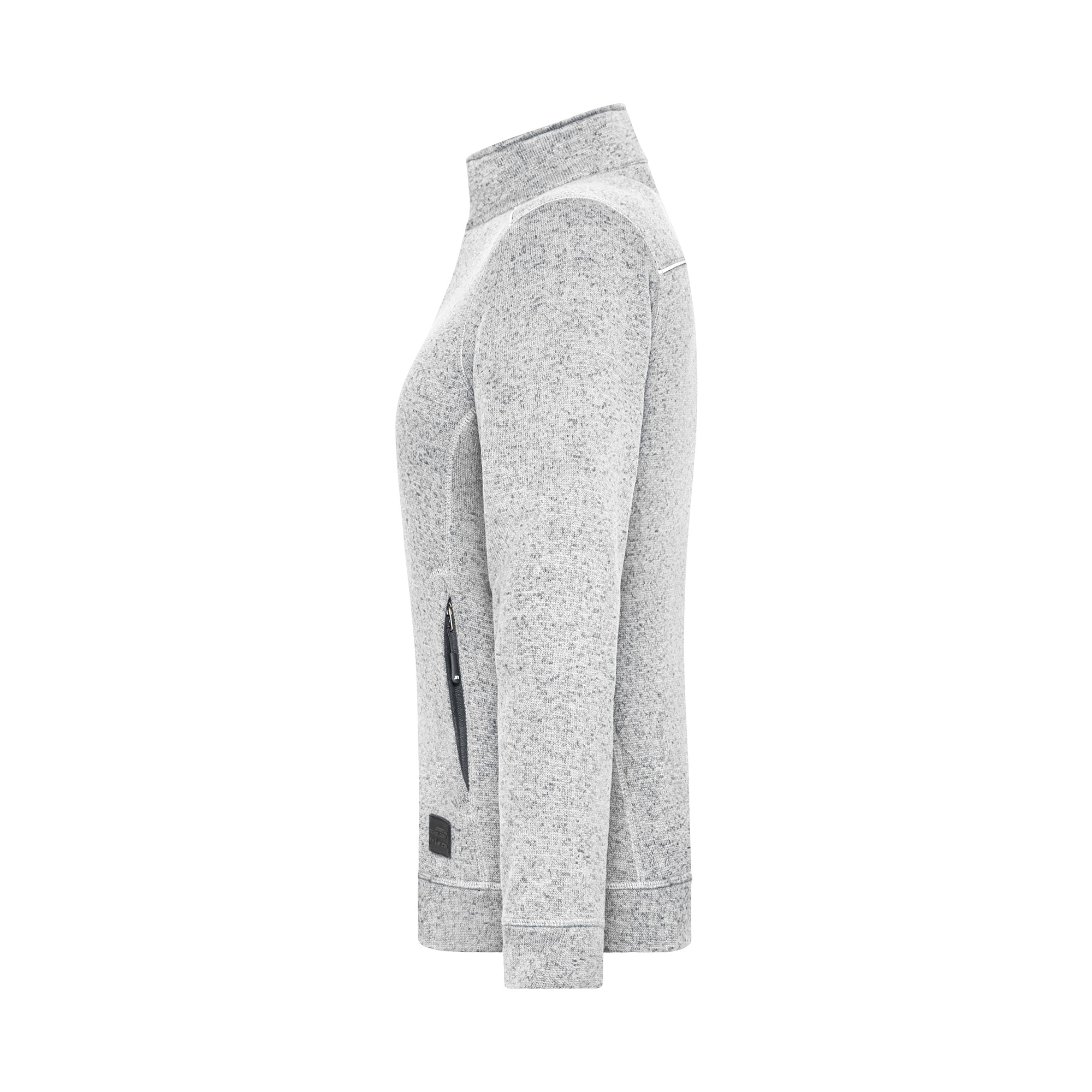 Damen-Strickfleecejacke Solid, weiß meliert/anthrazit
