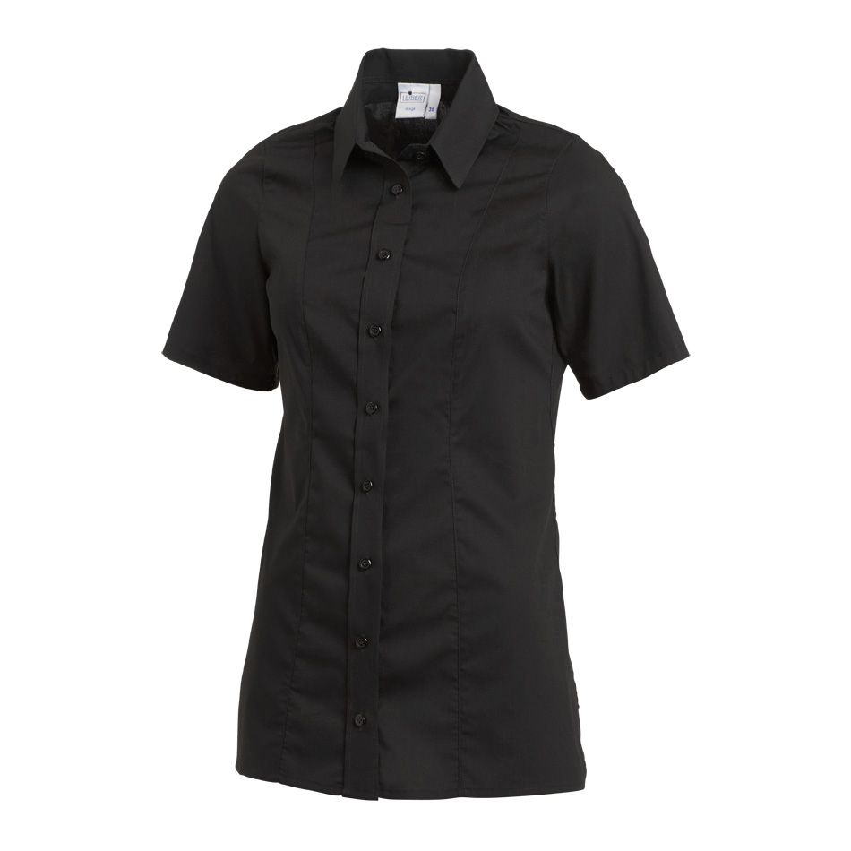 Damenbluse Nora Stretch, Kurzarm, schwarz