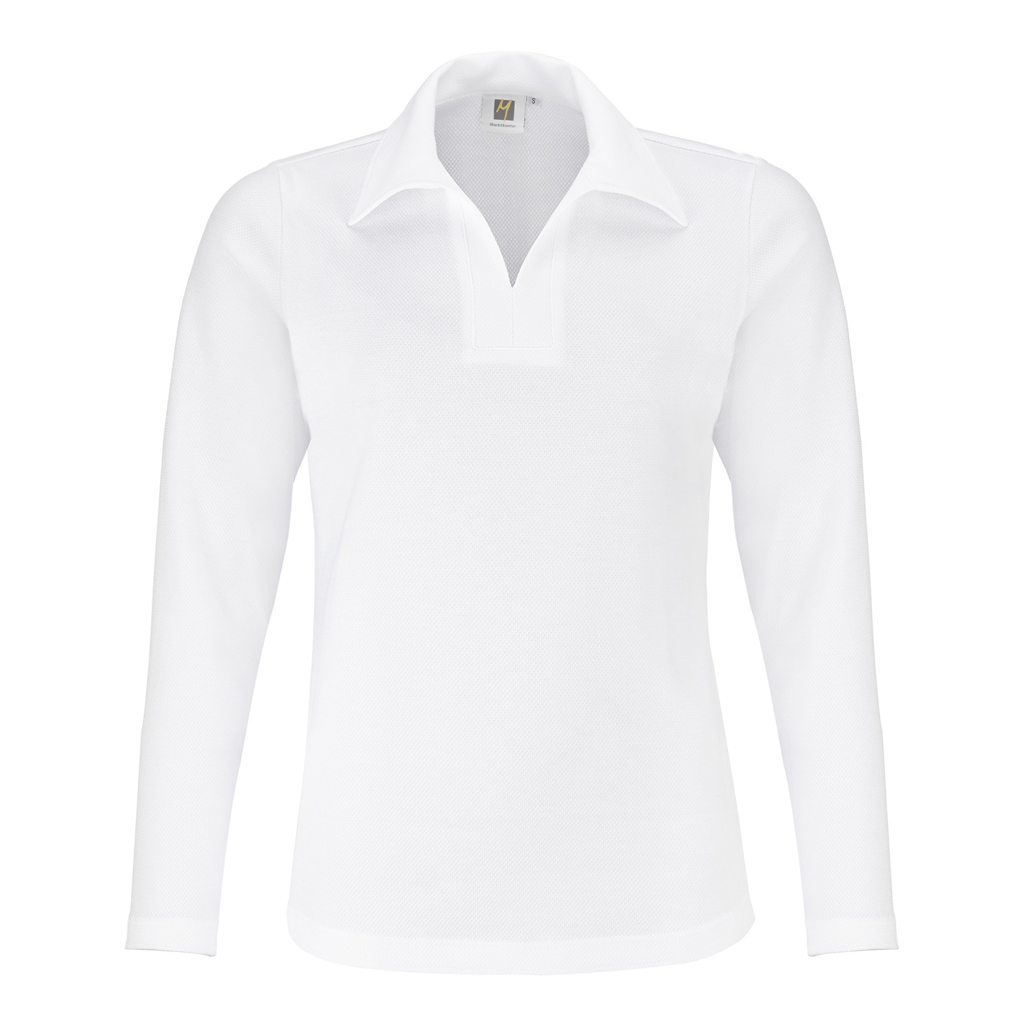 Poloshirt Waffelpique, 1/1 Arm, weiß