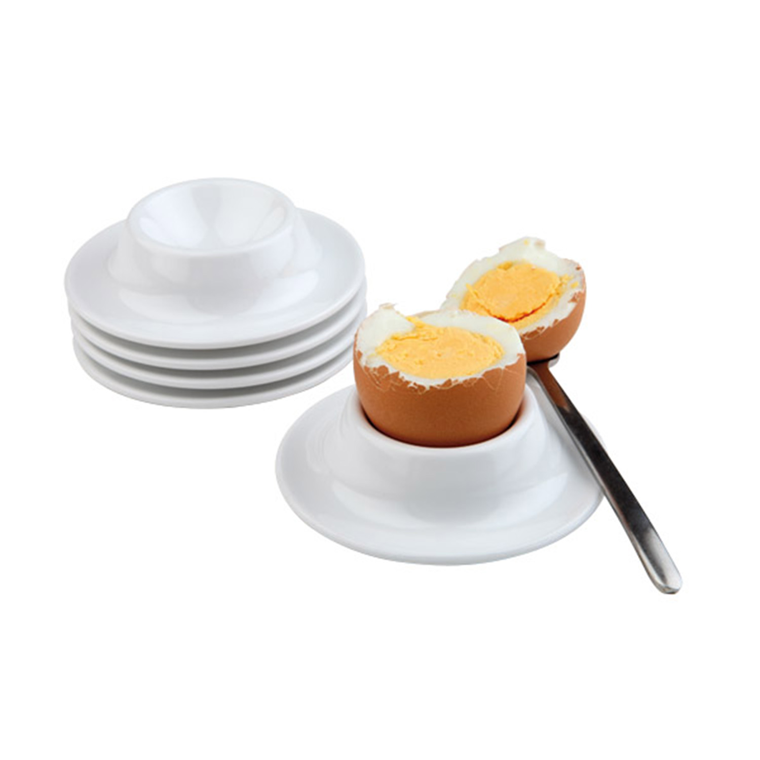 Eierbecher, 4er Set Ø 8,5 cm, H: 2 cm Melamin, weiß