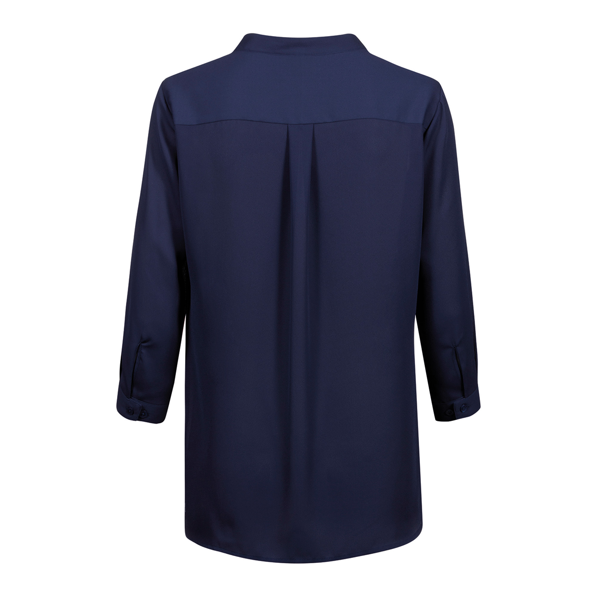 Chiffon-Bluse, 3/4 Arm, V-Ausschnitt, marine