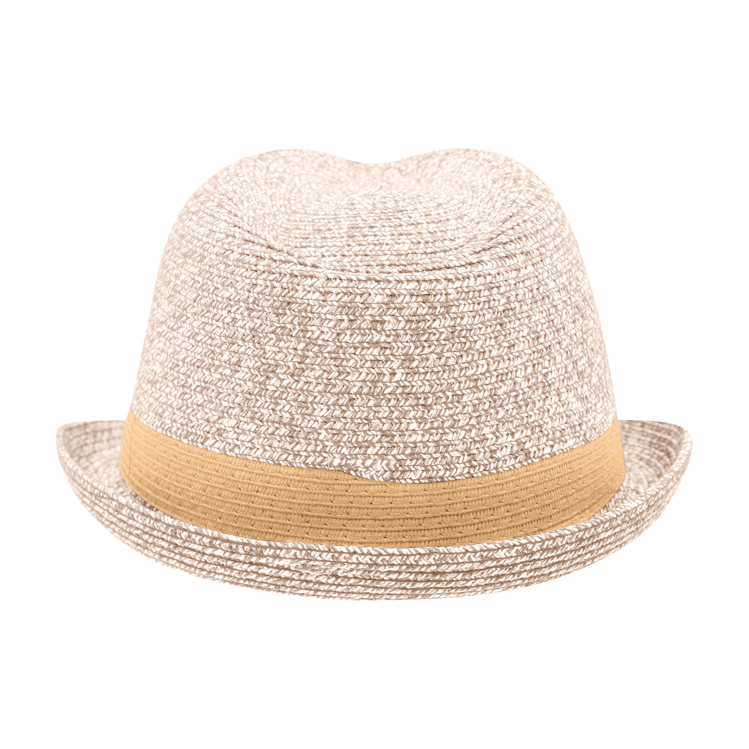 *gesperrt* Melange-Hut, Flechtoptik, unifarbene Hutband-Optik, natur-melange