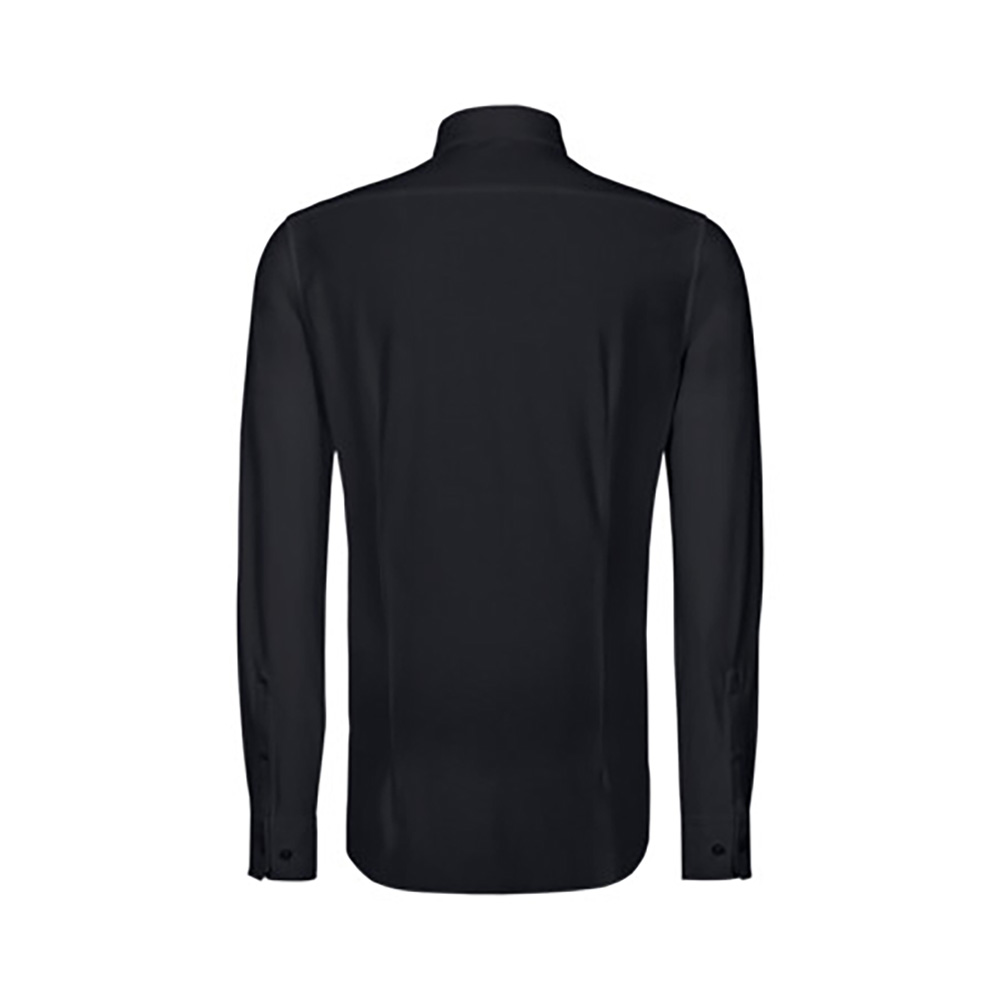 Herrenhemd Natural Stretch, Langarm, schwarz