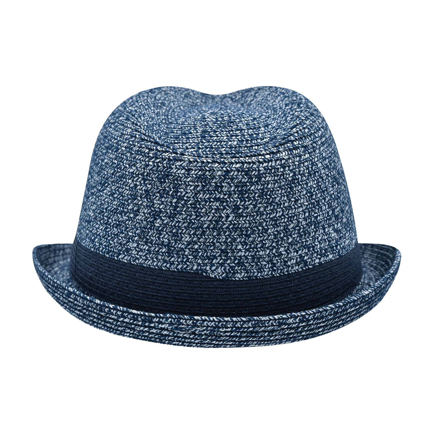 *gesperrt* Melange-Hut, Flechtoptik, unifarbene Hutband-Optik, navy-melange