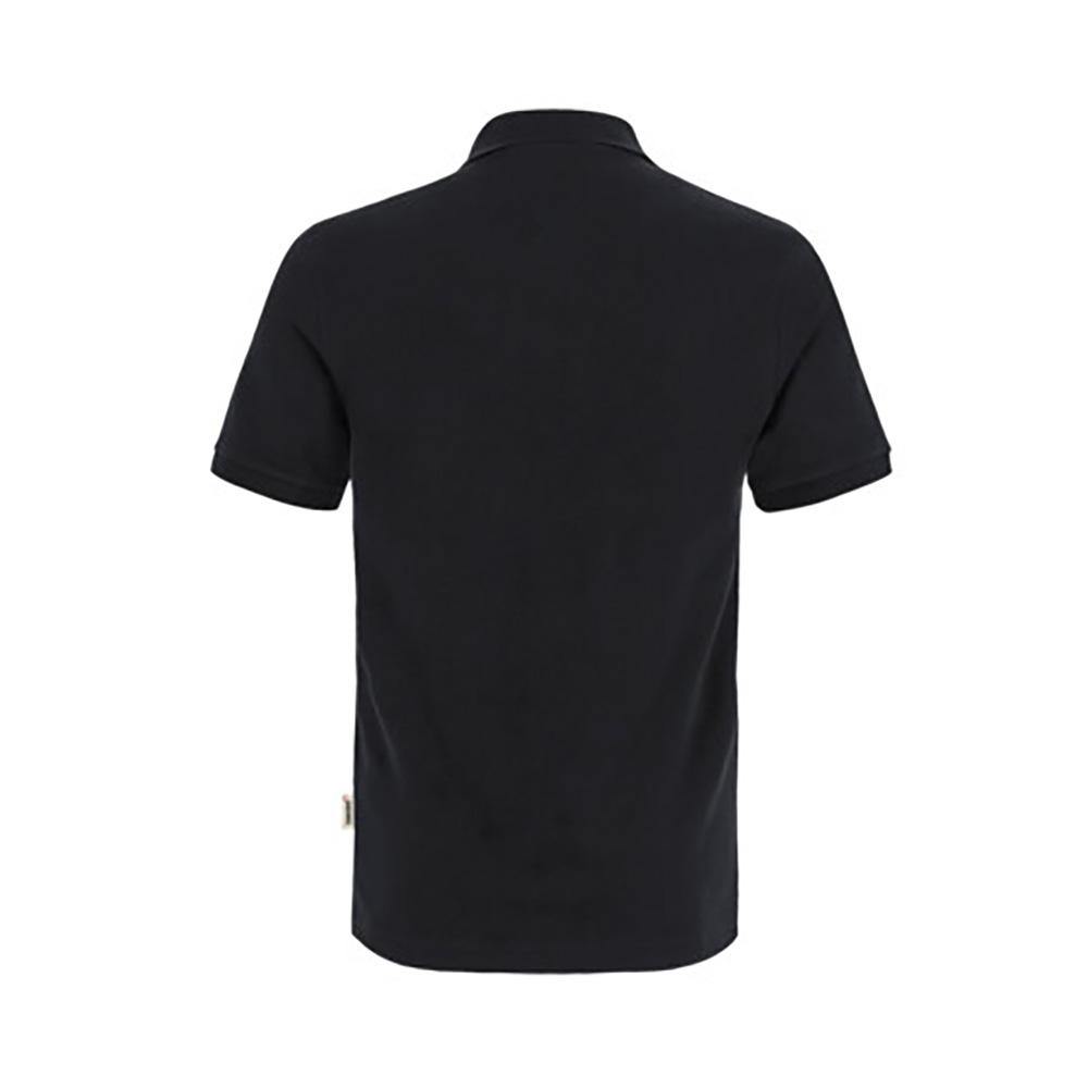 Unisex-Poloshirt Stretch mit kontrastfarbenen Knöpfen, schwarz