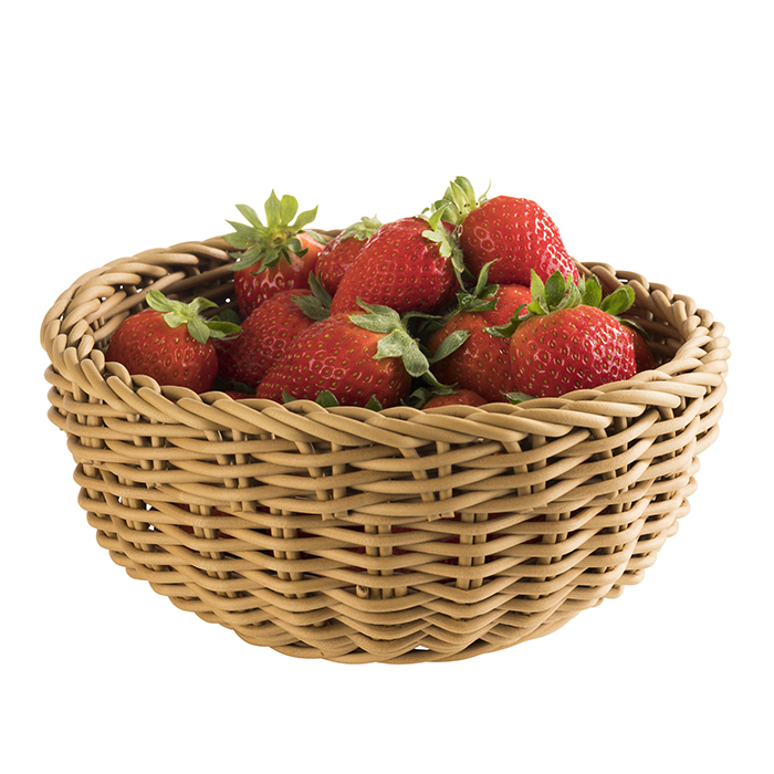Korb, rund Ø 20 cm, H: 8 cm Polypropylen, beige